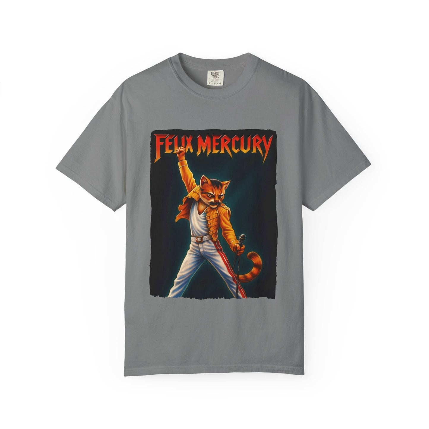 Felix Mercury Cat Rock T-Shirt – Cat Frontman Concert Graphic
