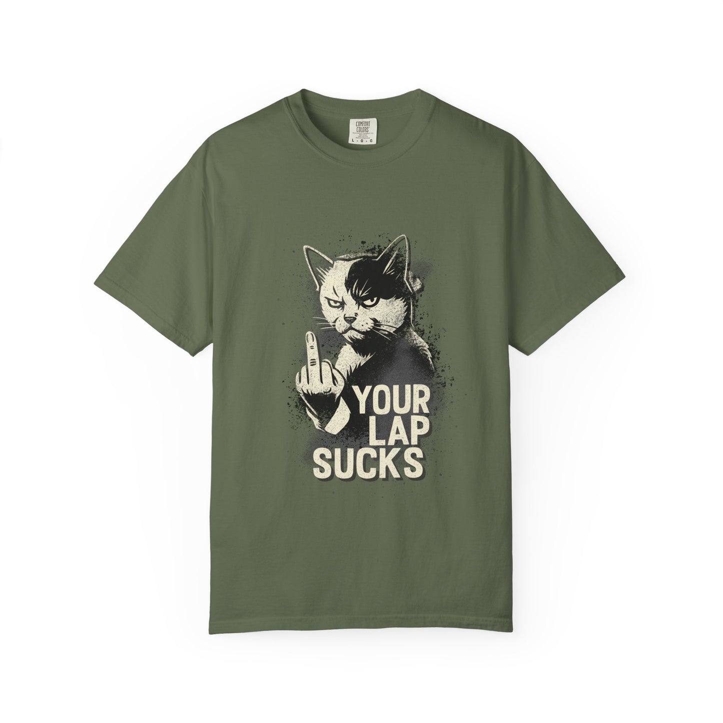Grumpy Cat Middle Finger Tee – “Your Lap Sucks” Funny Unisex T-Shirt