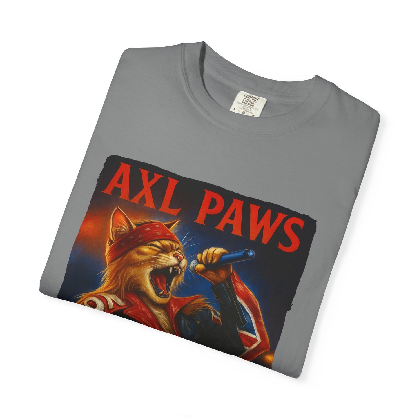Axl Paws Tee – Cat Frontman Concert Graphic