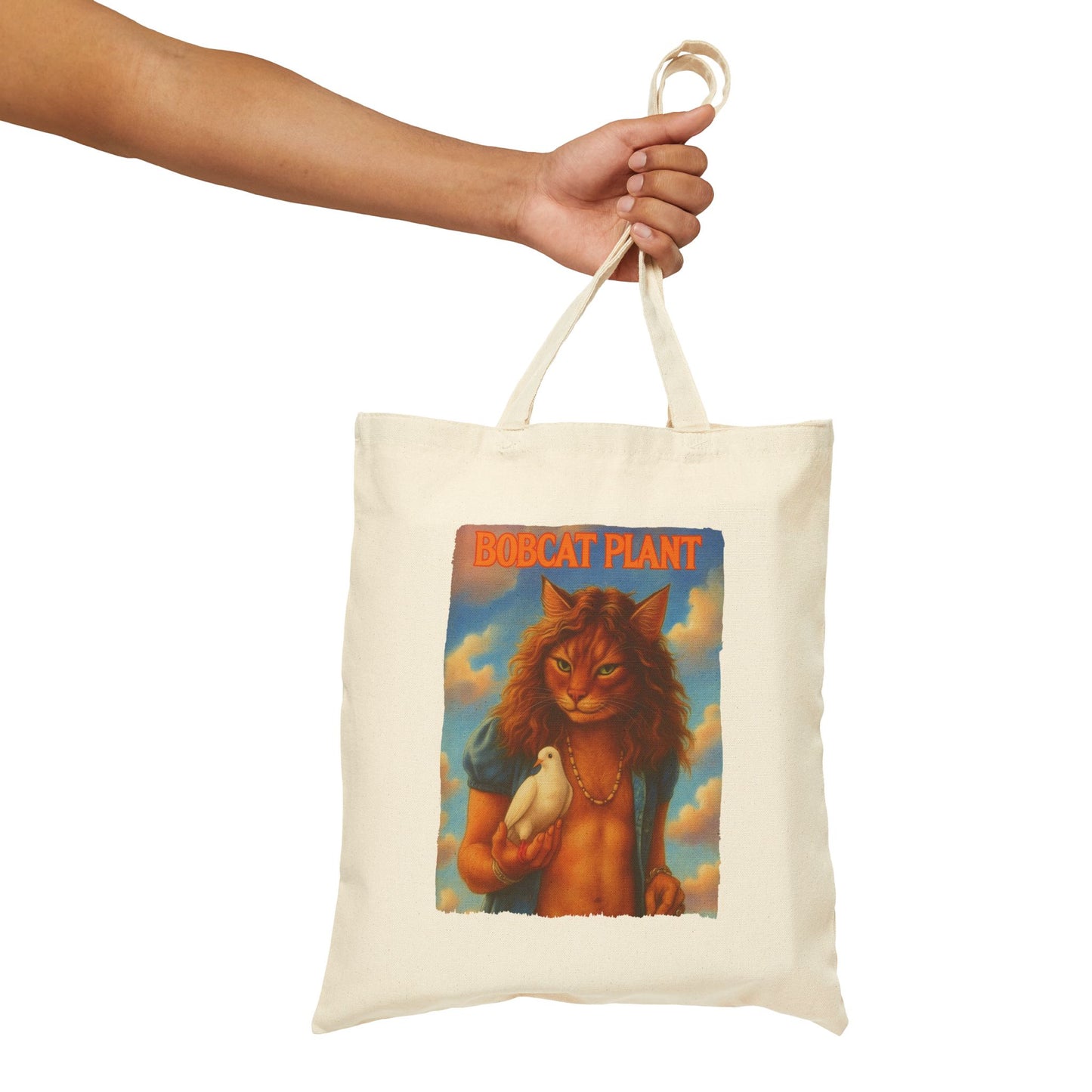 Bobcat Plant Cat Tote – Funny Rock Canvas Bag