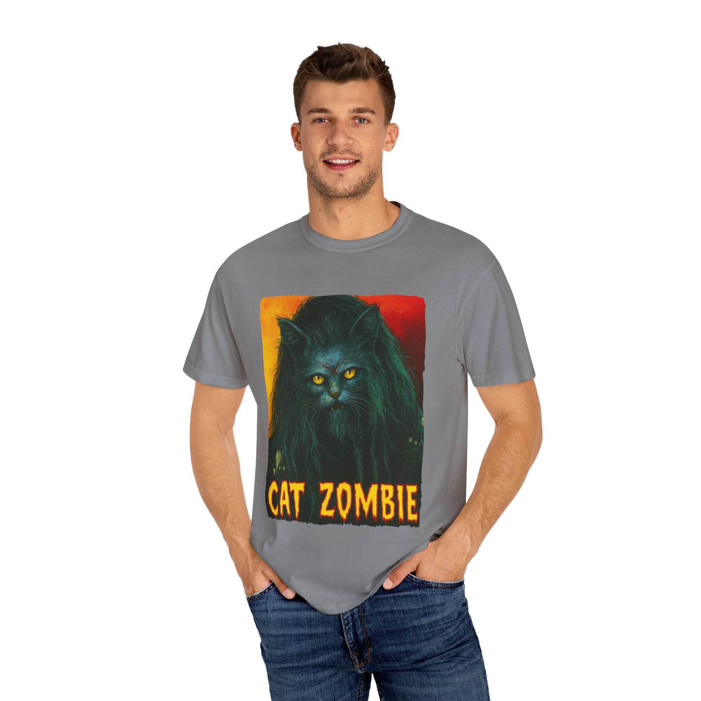 Cat Zombie Tee – Horror Cat Graphic Shirt