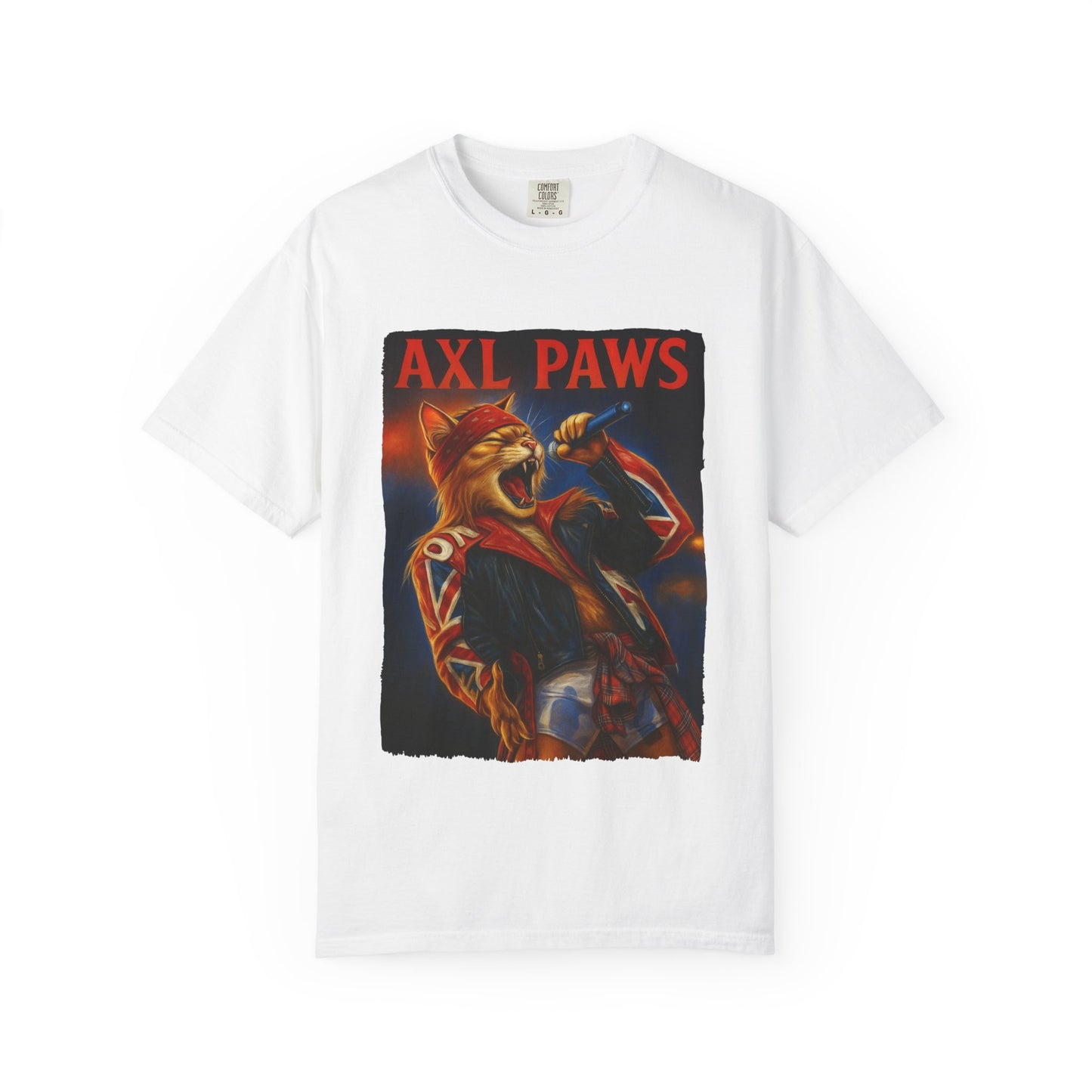 Axl Paws Tee – Cat Frontman Concert Graphic