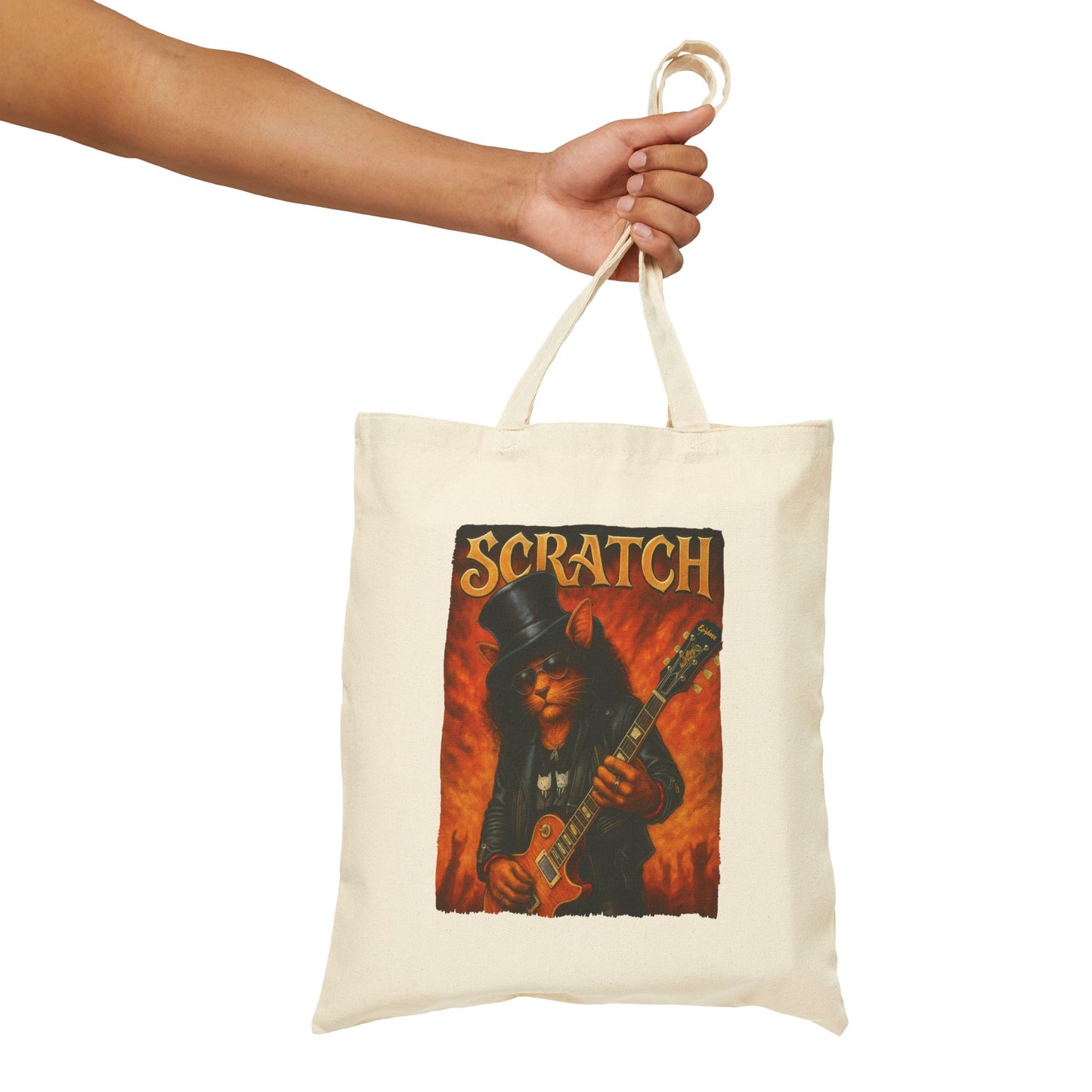 Scratch Cat Tote – Funny Rock Canvas Bag