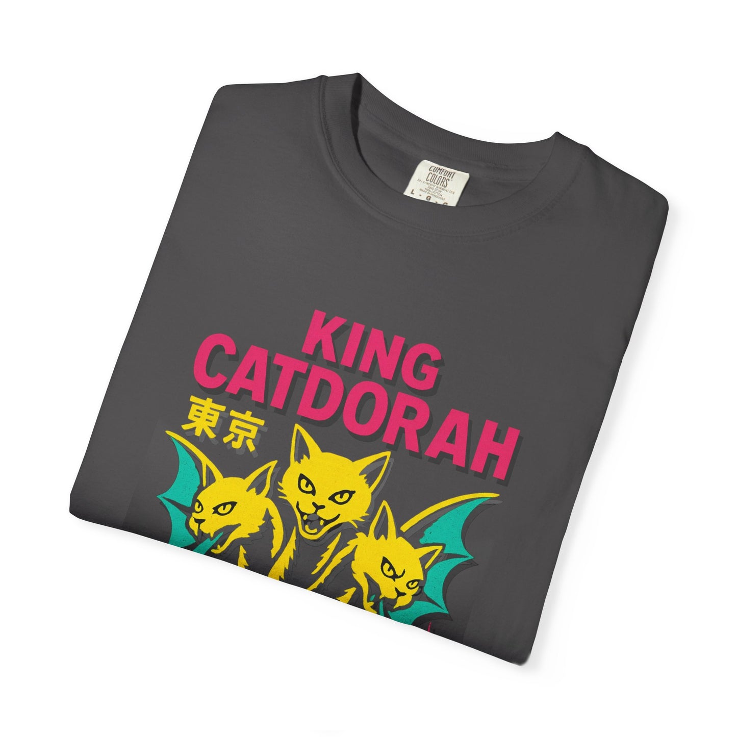 King Catdorah Tee – Three-Headed Kaiju Cat | Comfort Colors®