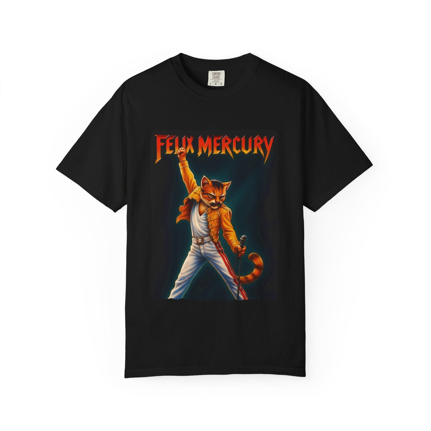 Felix Mercury Cat Rock T-Shirt – Cat Frontman Concert Graphic