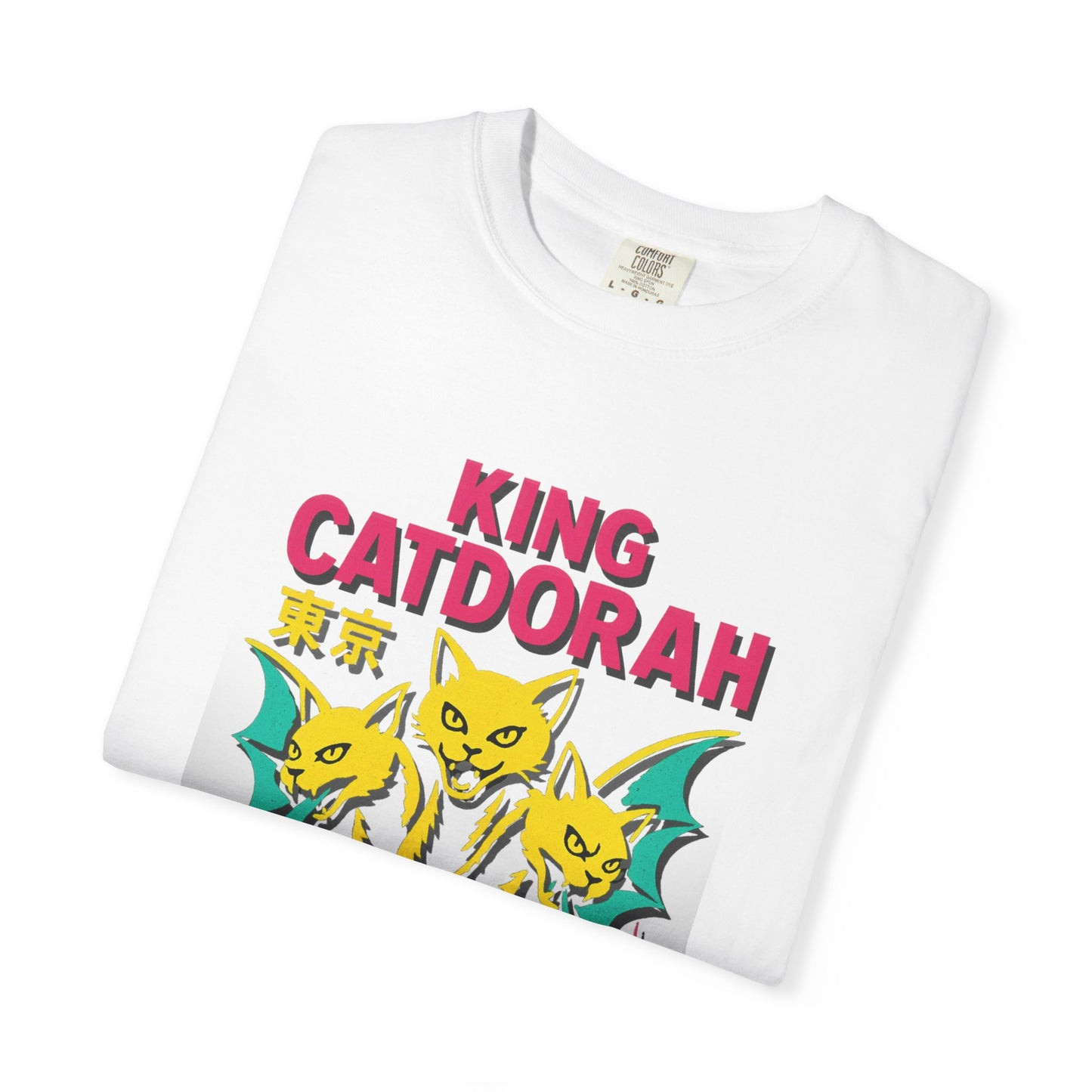 King Catdorah Tee – Three-Headed Kaiju Cat | Comfort Colors®