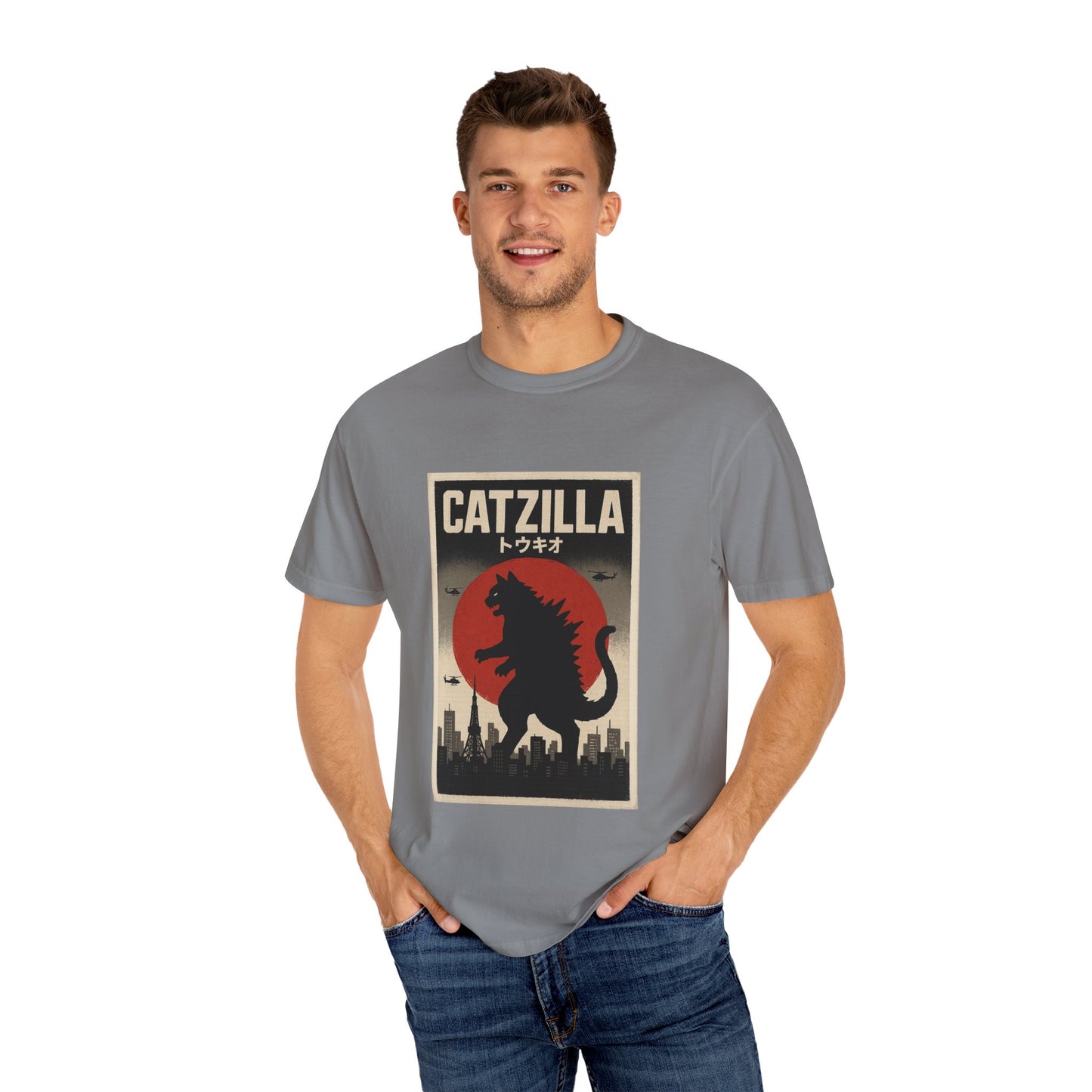 Catzilla Tokyo Retro Graphic Tee – Comfort Colors® Unisex
