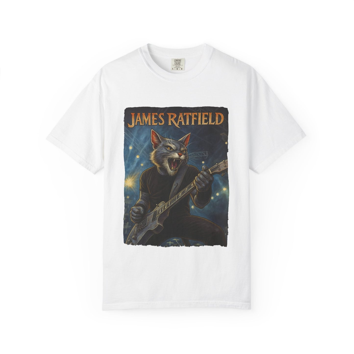 James Ratfield Tee – Cat Guitarist Rock Graphic
