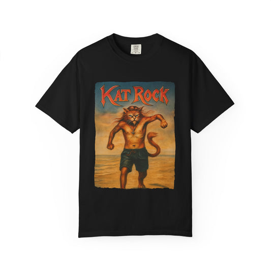 Kat Rock Tee – Strutting Beach Cat Graphic