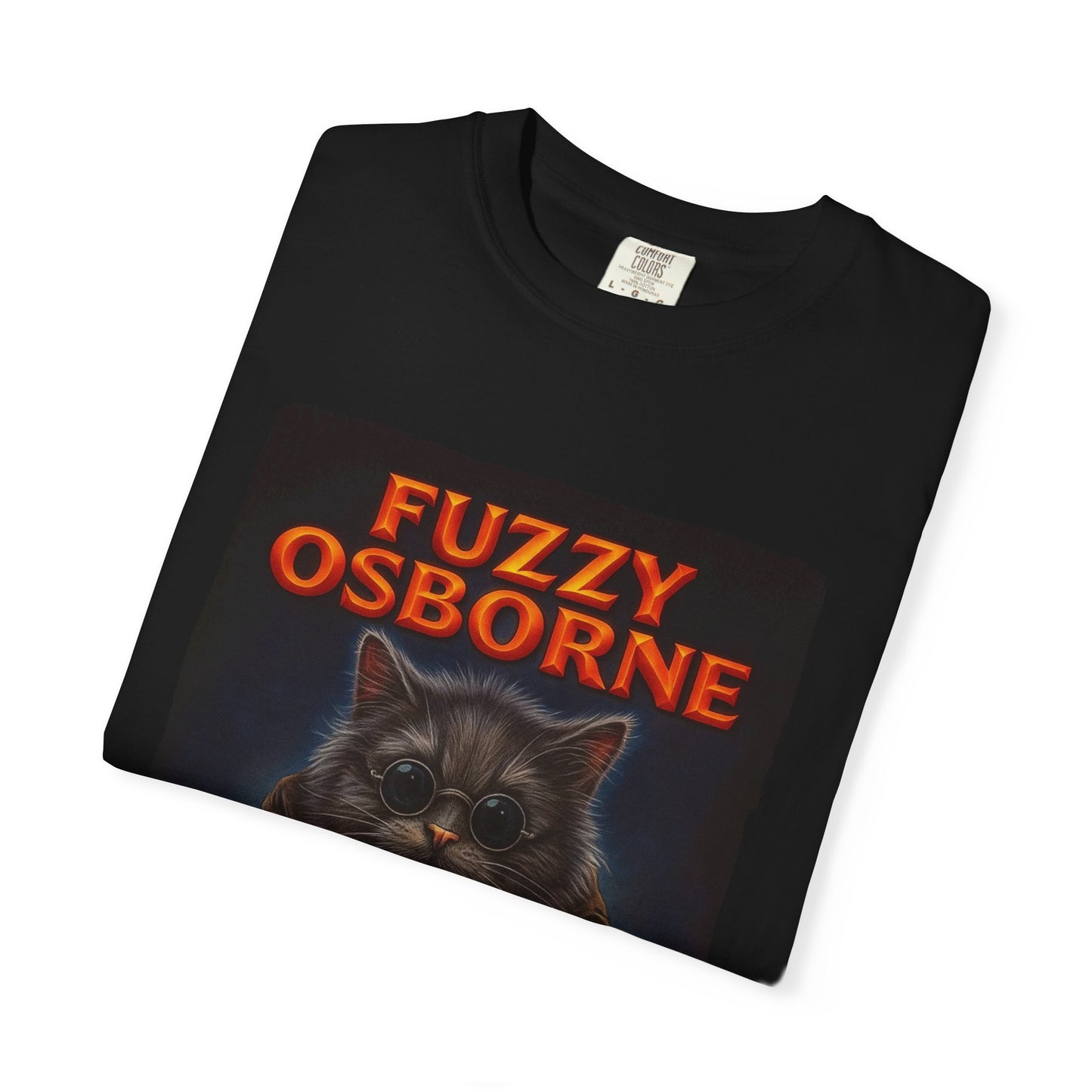 Fuzzy Osborne Tee – Funny Metal Cat Graphic