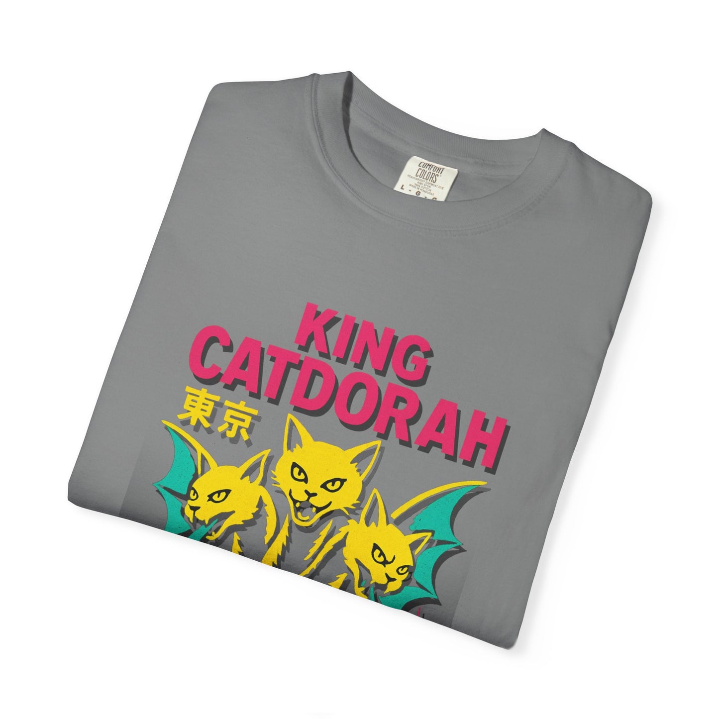 King Catdorah Tee – Three-Headed Kaiju Cat | Comfort Colors®