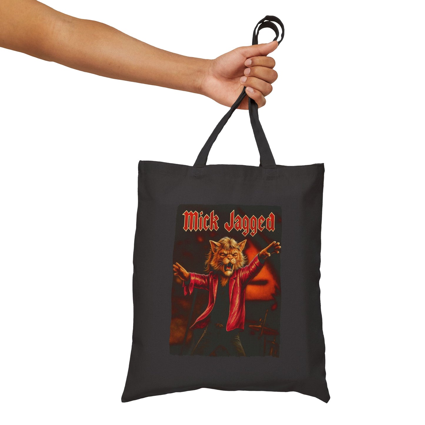 Mick Jagged Cat Tote – Funny Rock Canvas Bag