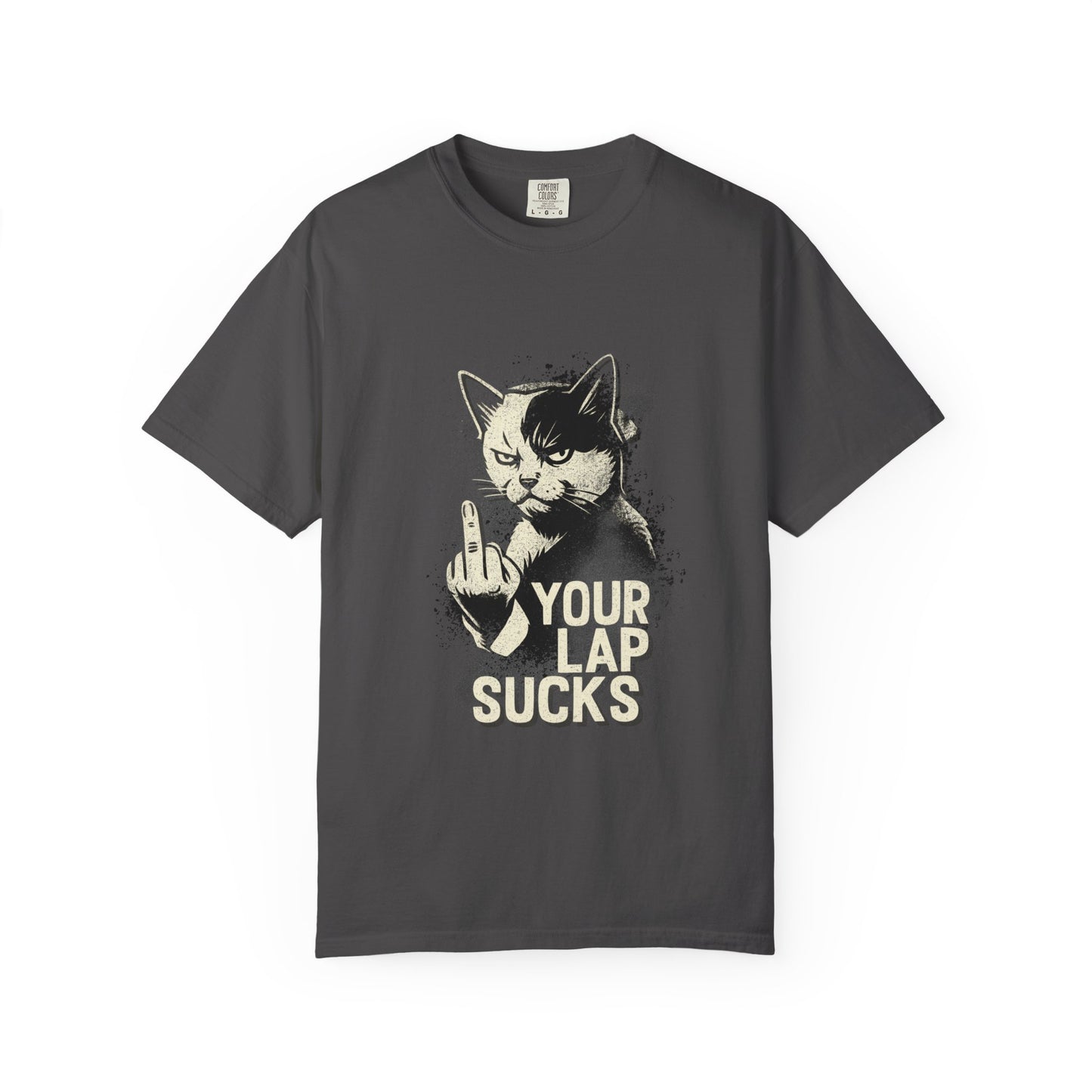 Grumpy Cat Middle Finger Tee – “Your Lap Sucks” Funny Unisex T-Shirt