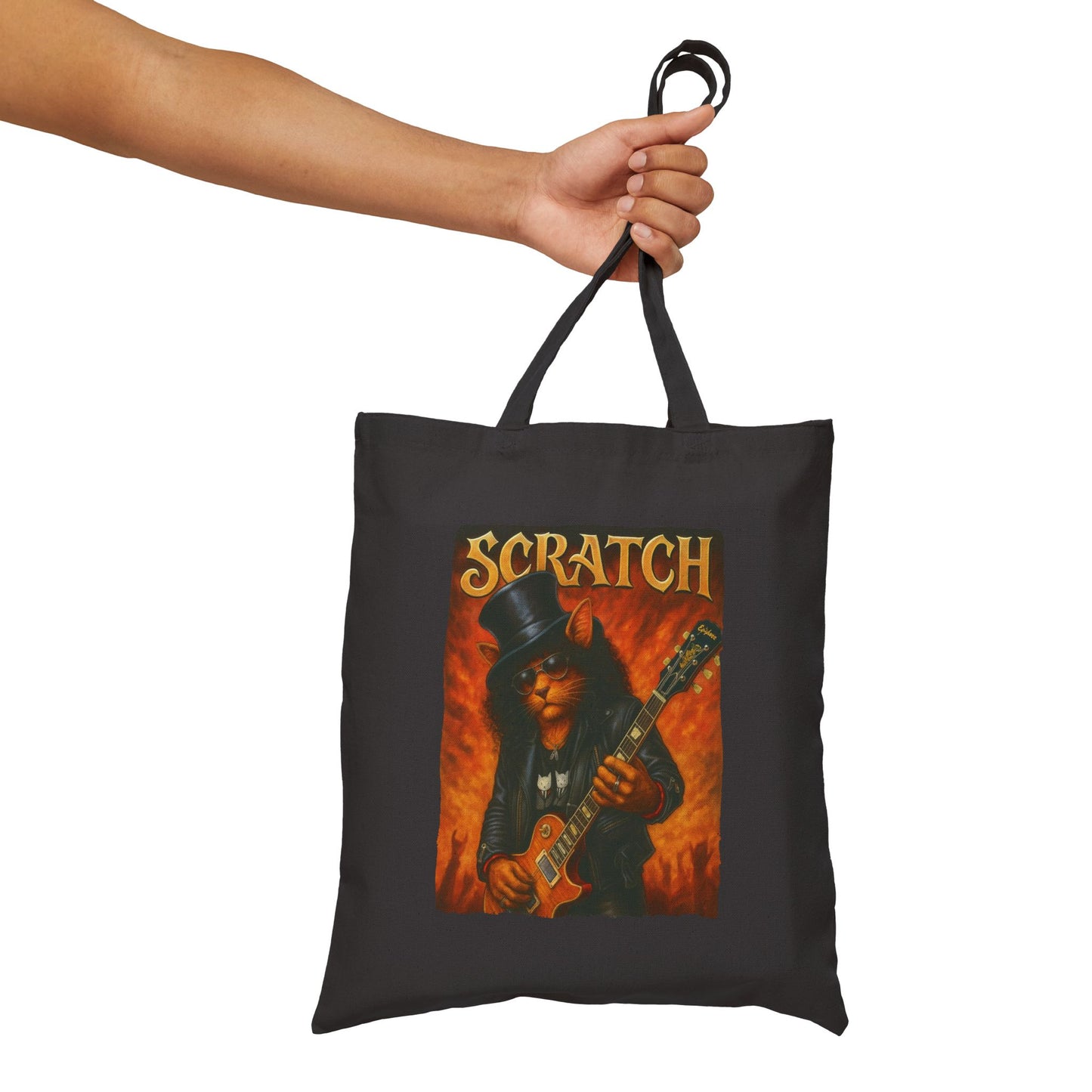 Scratch Cat Tote – Funny Rock Canvas Bag