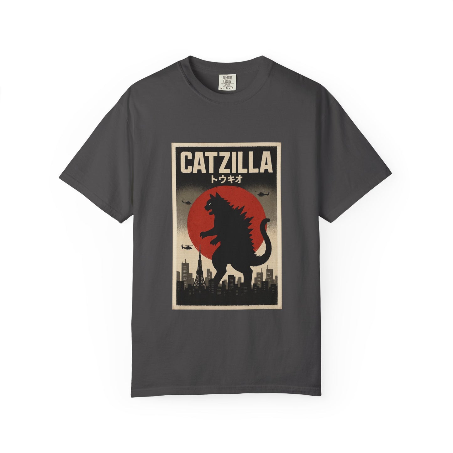 Catzilla Tokyo Retro Graphic Tee – Comfort Colors® Unisex
