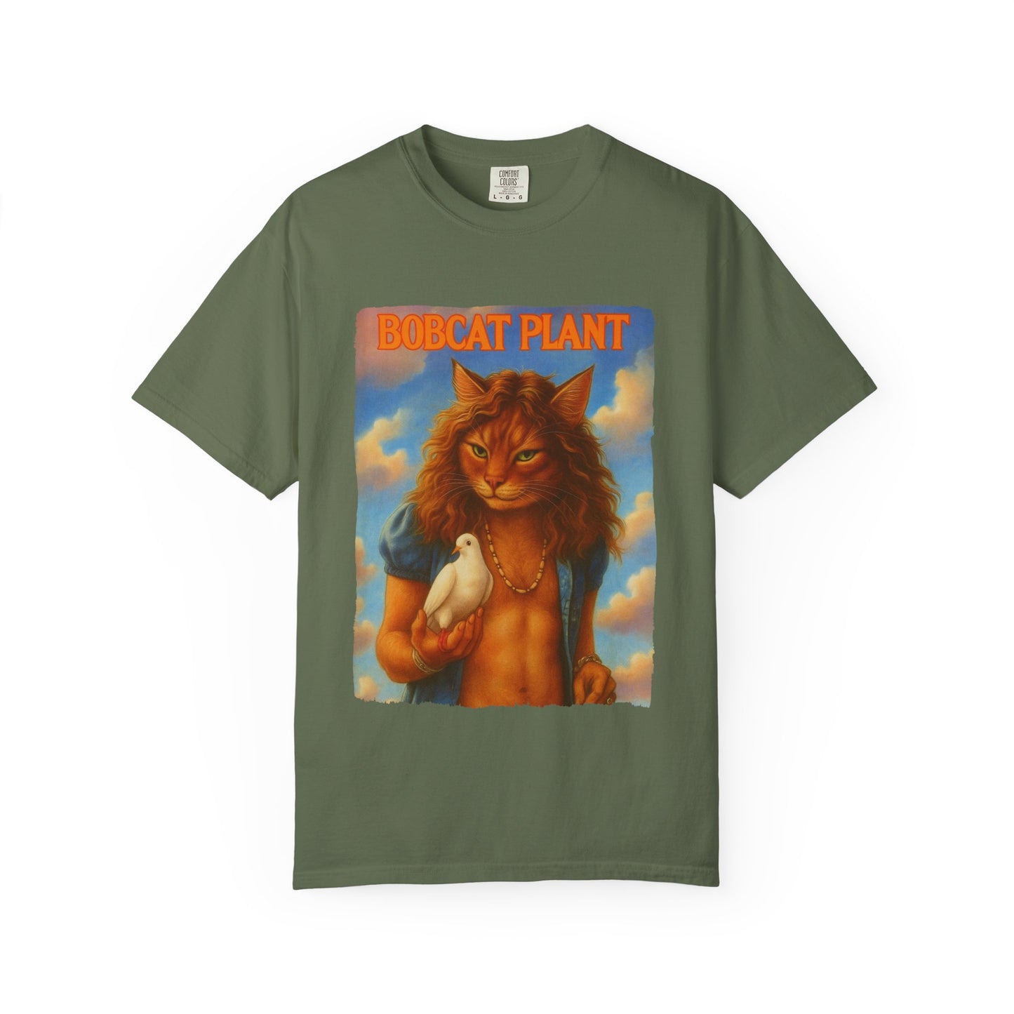 Bobcat Plant Tee – Vintage Cat Rock Poster Graphic
