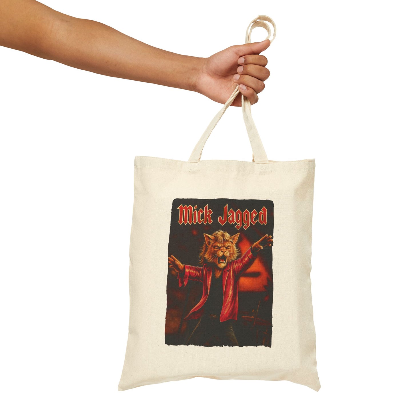 Mick Jagged Cat Tote – Funny Rock Canvas Bag