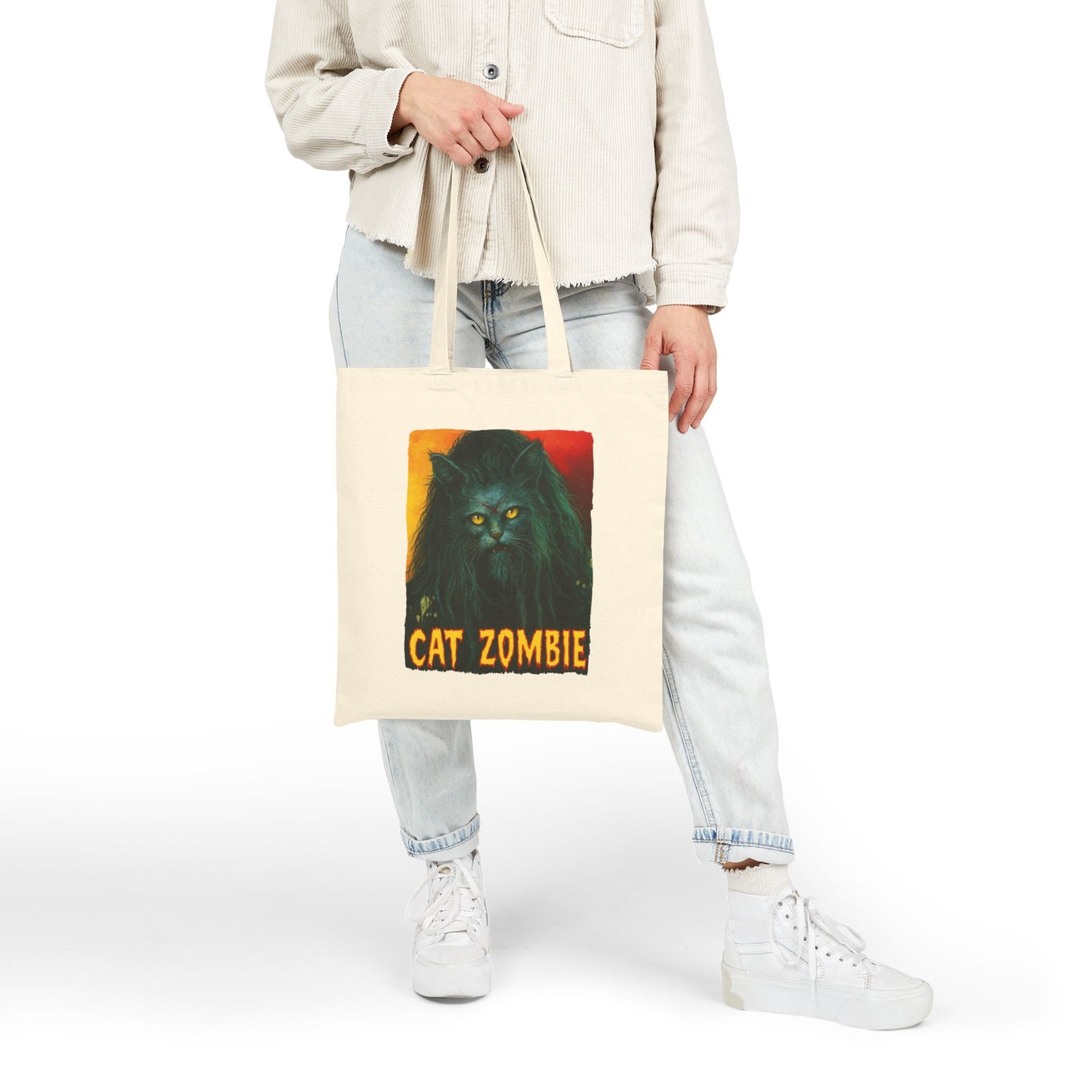 Cat Zombie Tote – Spooky Cute Canvas Bag