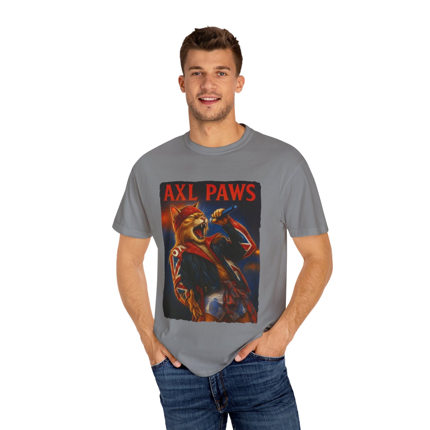 Axl Paws Tee – Cat Frontman Concert Graphic