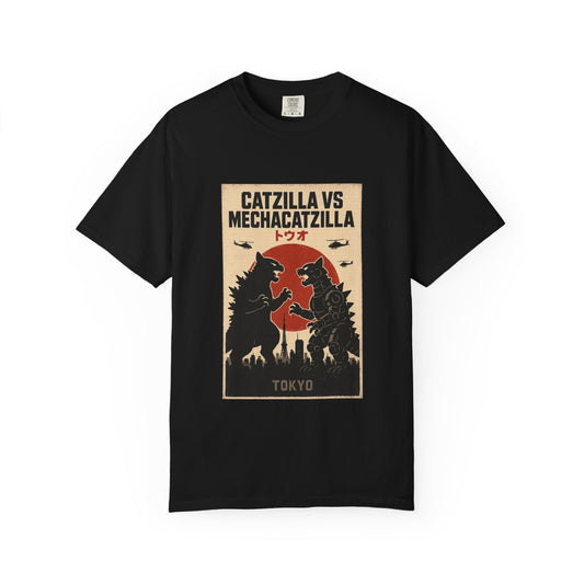 Catzilla vs MechaCatzilla Retro Graphic Tee – Comfort Colors® Unisex