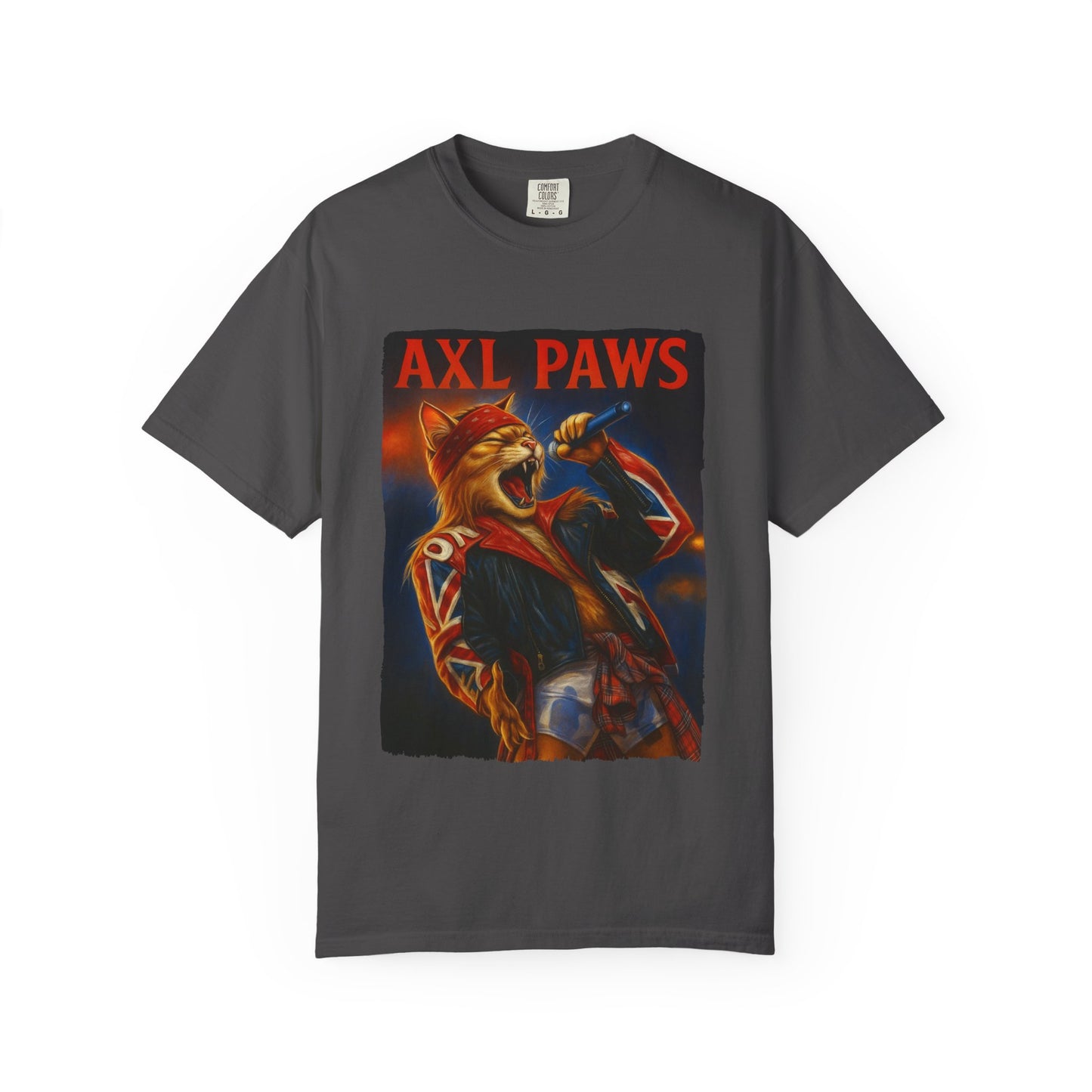 Axl Paws Tee – Cat Frontman Concert Graphic
