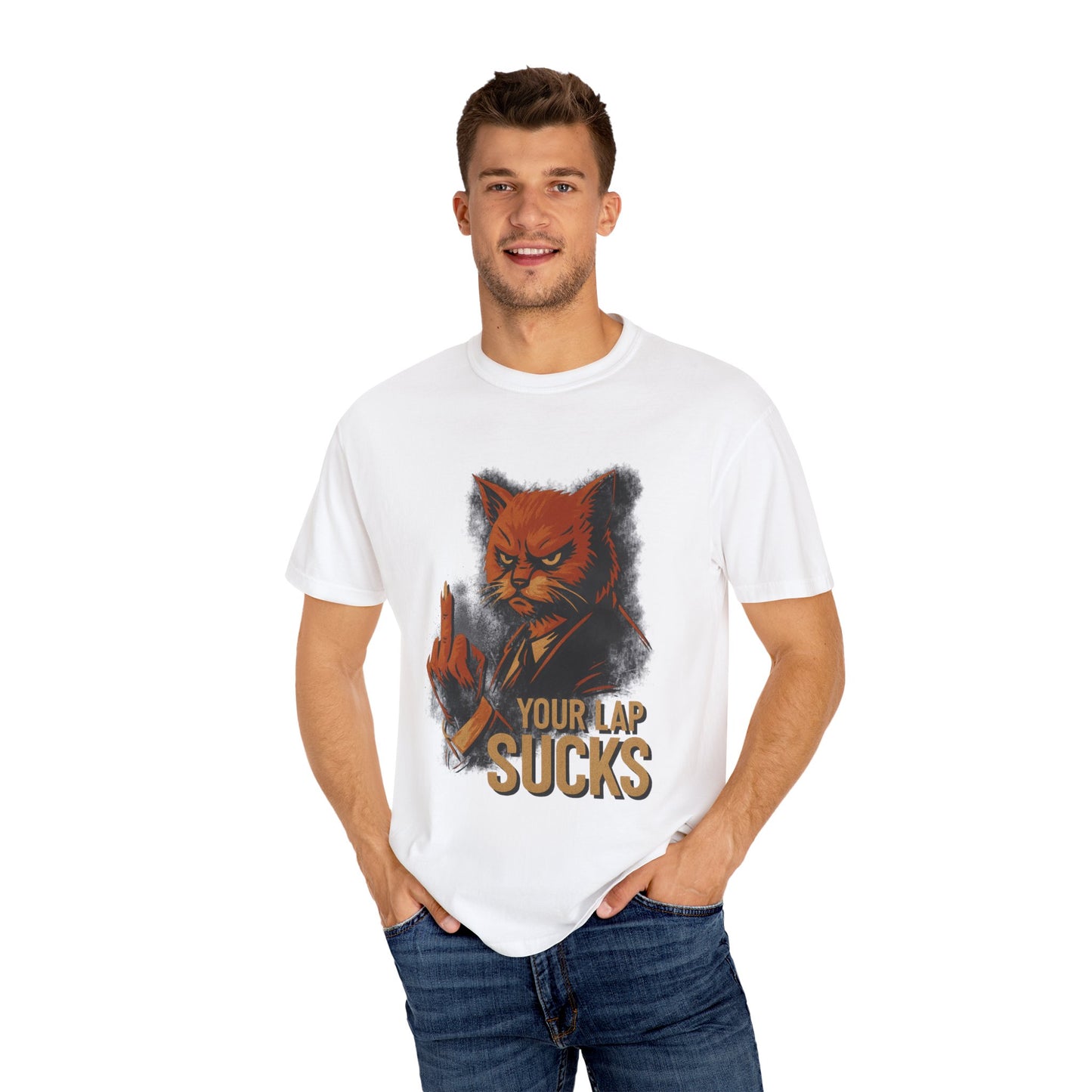 Grumpy Cat Middle Finger Tee – “Your Lap Sucks” Funny Unisex T-Shirt