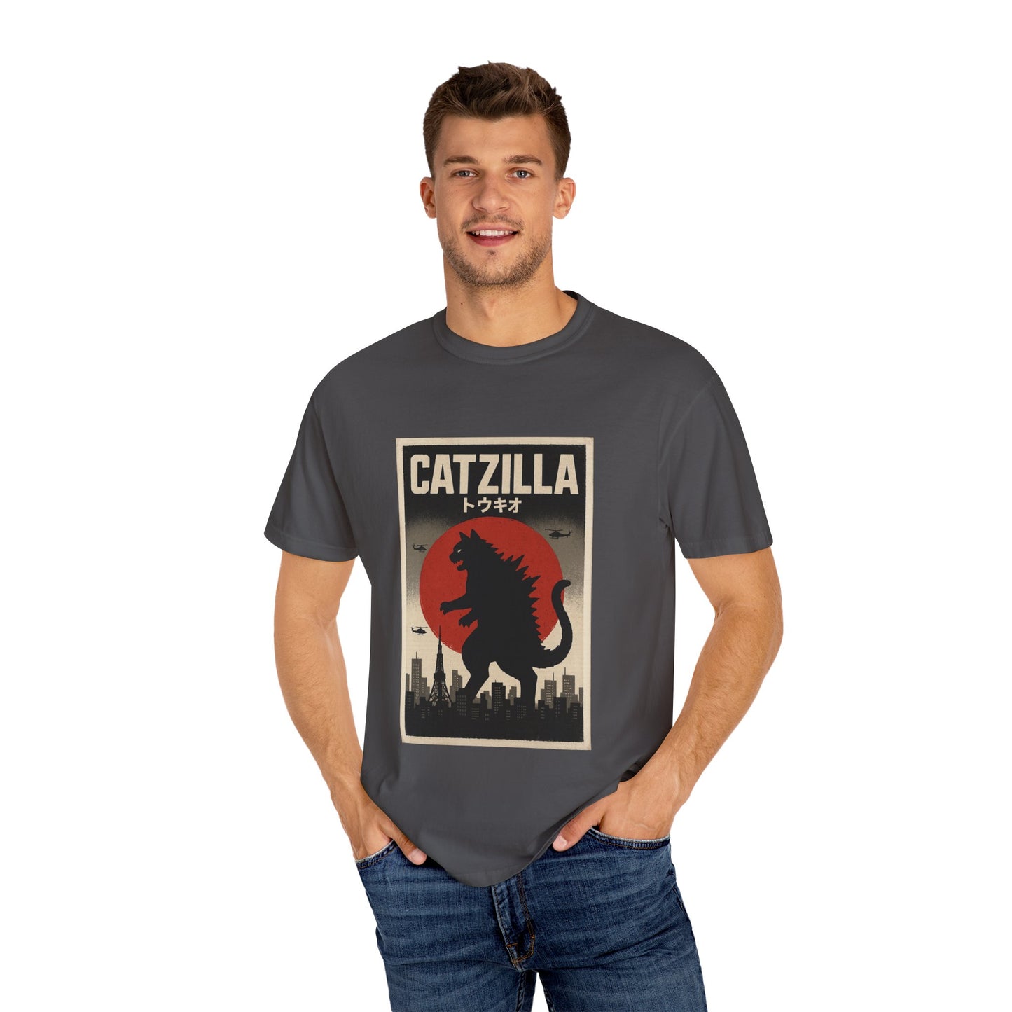 Catzilla Tokyo Retro Graphic Tee – Comfort Colors® Unisex