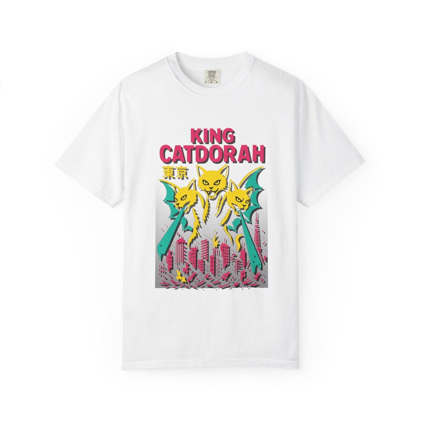 King Catdorah Tee – Three-Headed Kaiju Cat | Comfort Colors®
