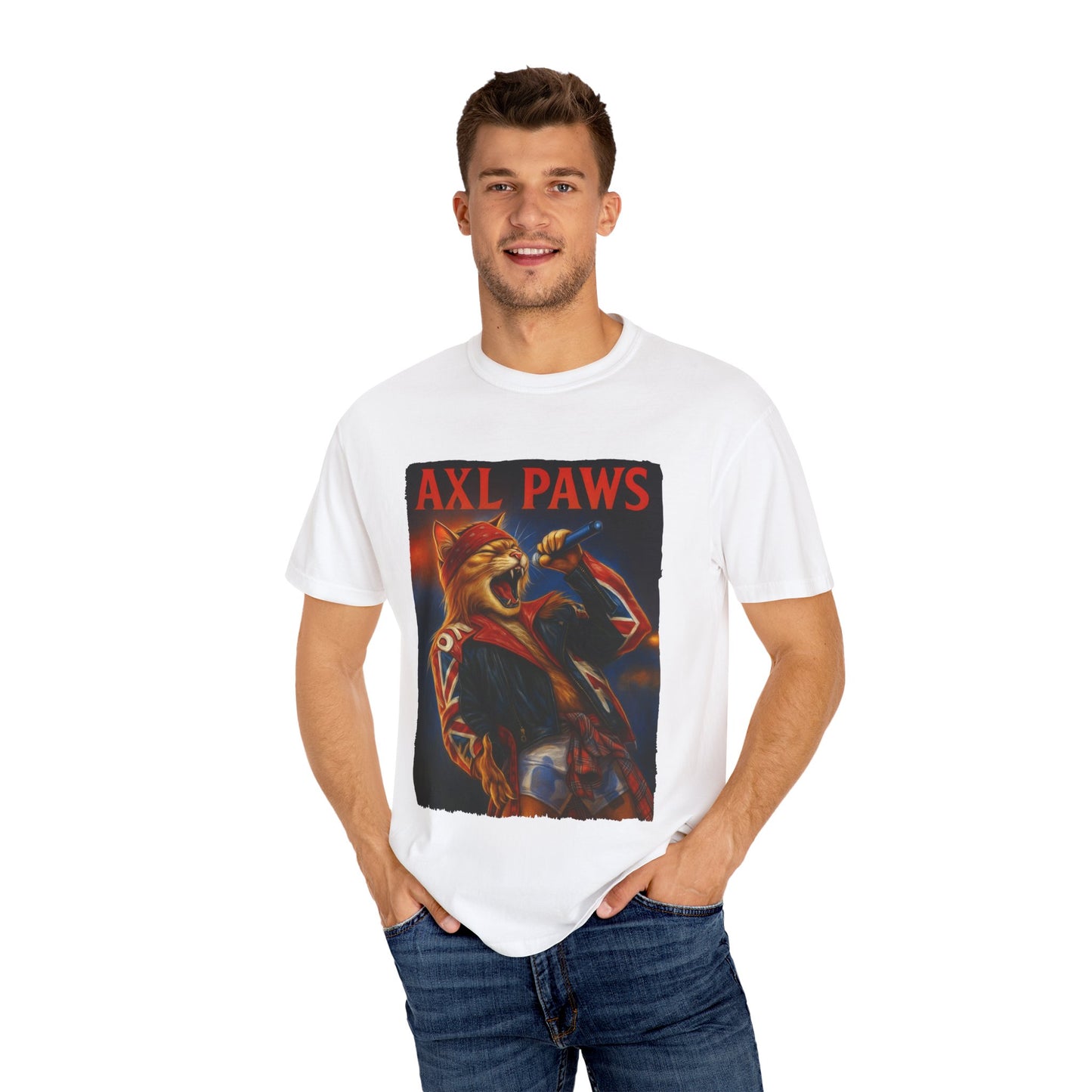 Axl Paws Tee – Cat Frontman Concert Graphic