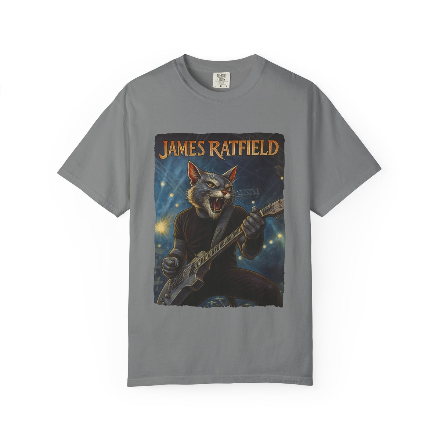 James Ratfield Tee – Cat Guitarist Rock Graphic