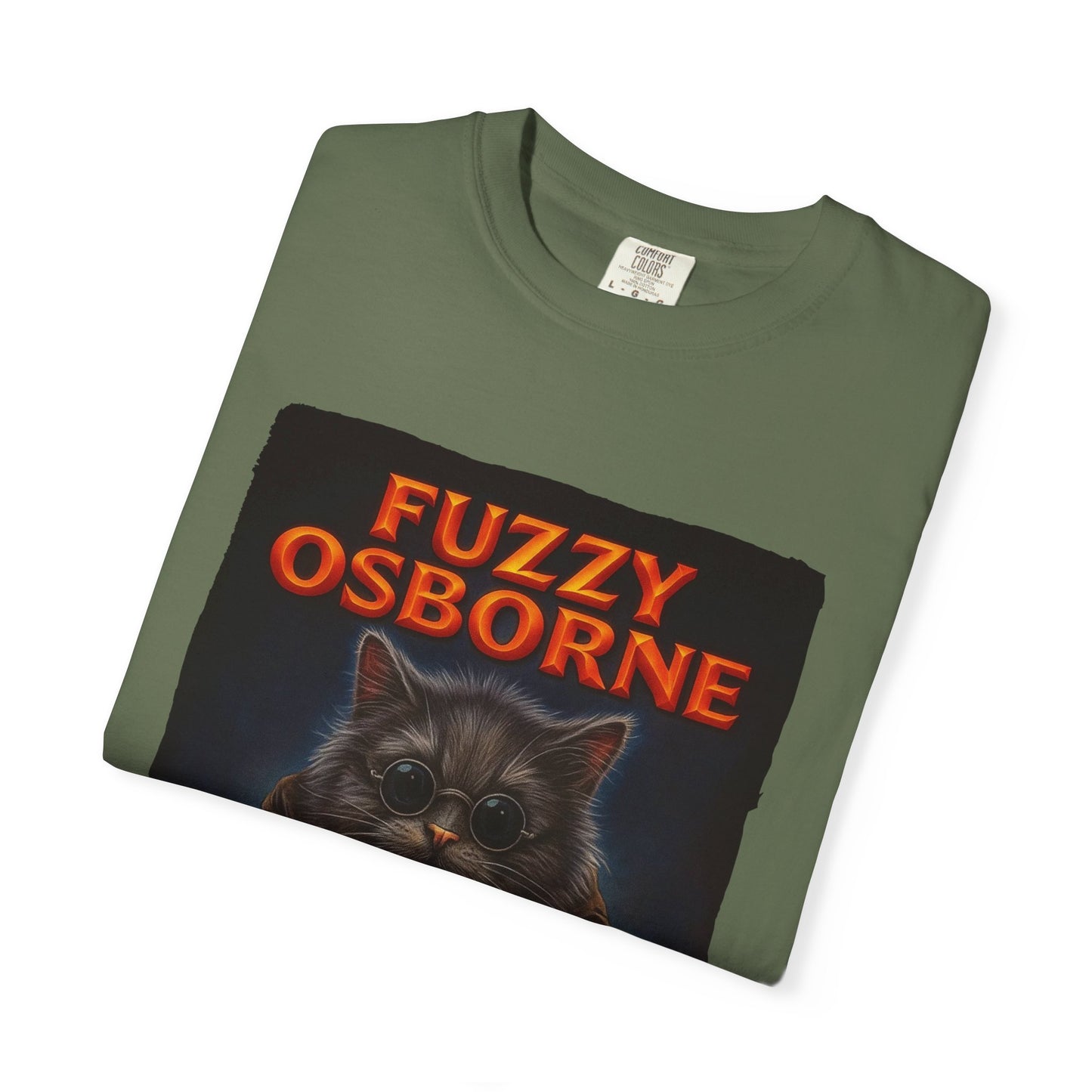 Fuzzy Osborne Tee – Funny Metal Cat Graphic