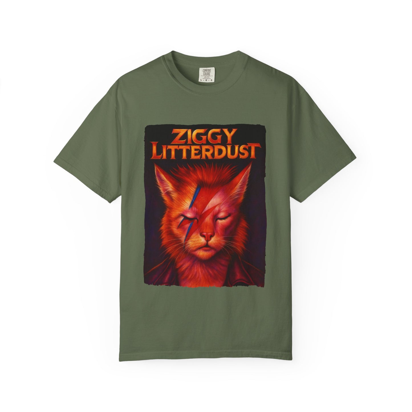 Rock Cat “Ziggy Litterdust” Tee on Comfort Colors