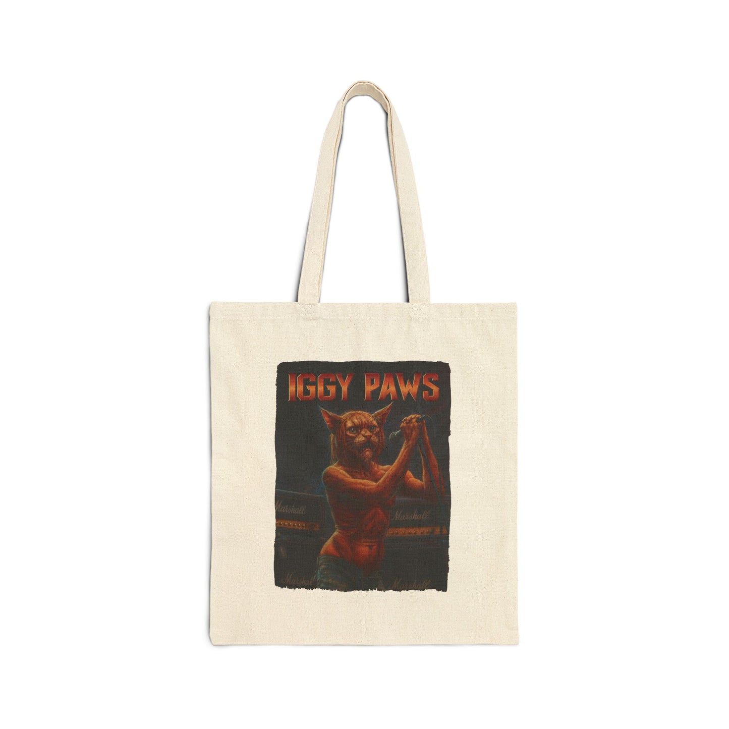 Iggy Paws Cat Tote – Funny Rock Canvas Bag