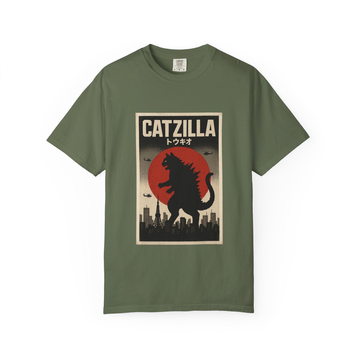 Catzilla Tokyo Retro Graphic Tee – Comfort Colors® Unisex