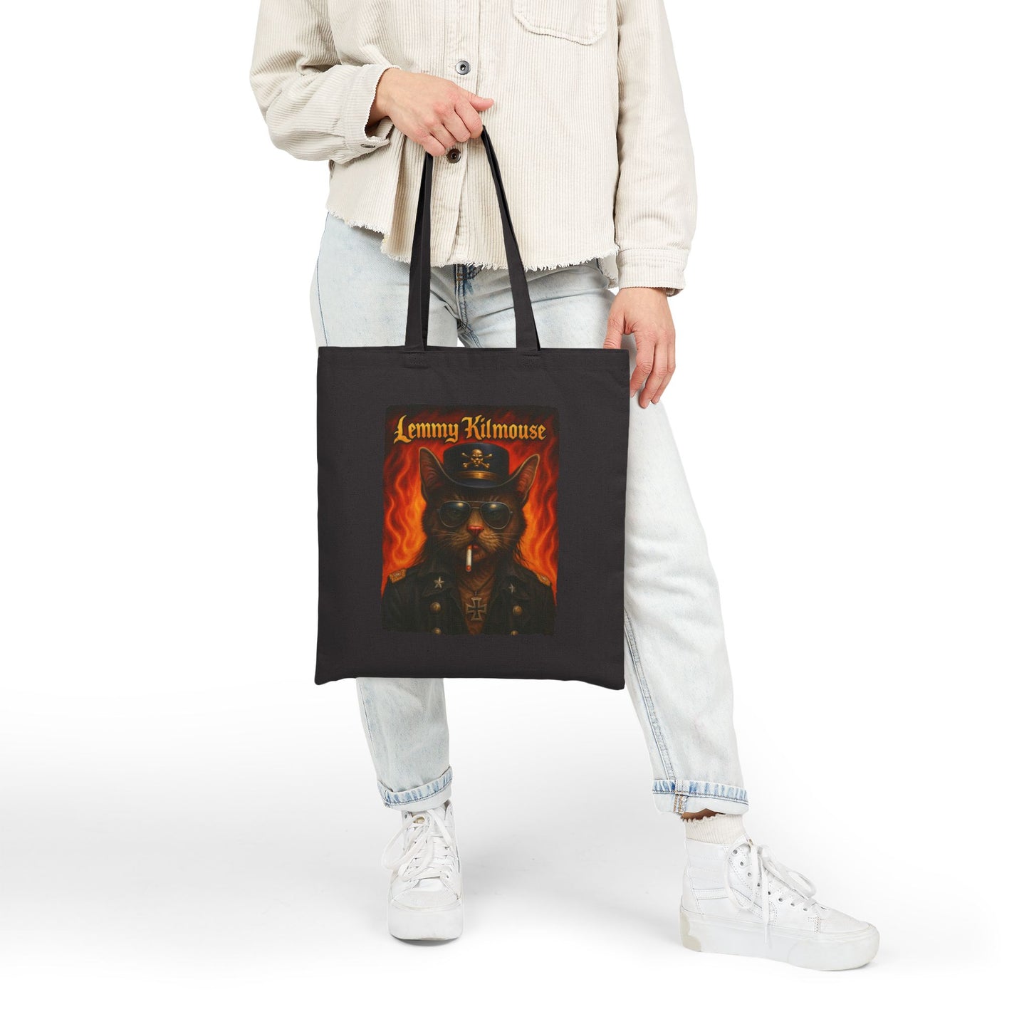 Lemmy Kilmouse Cat Tote – Funny Metal Canvas Bag