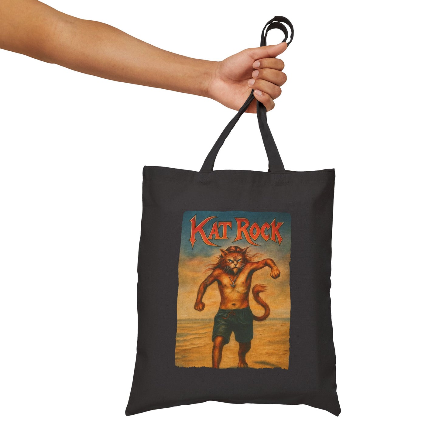 Kat Rock Cat Tote – Funny Rock Canvas Bag