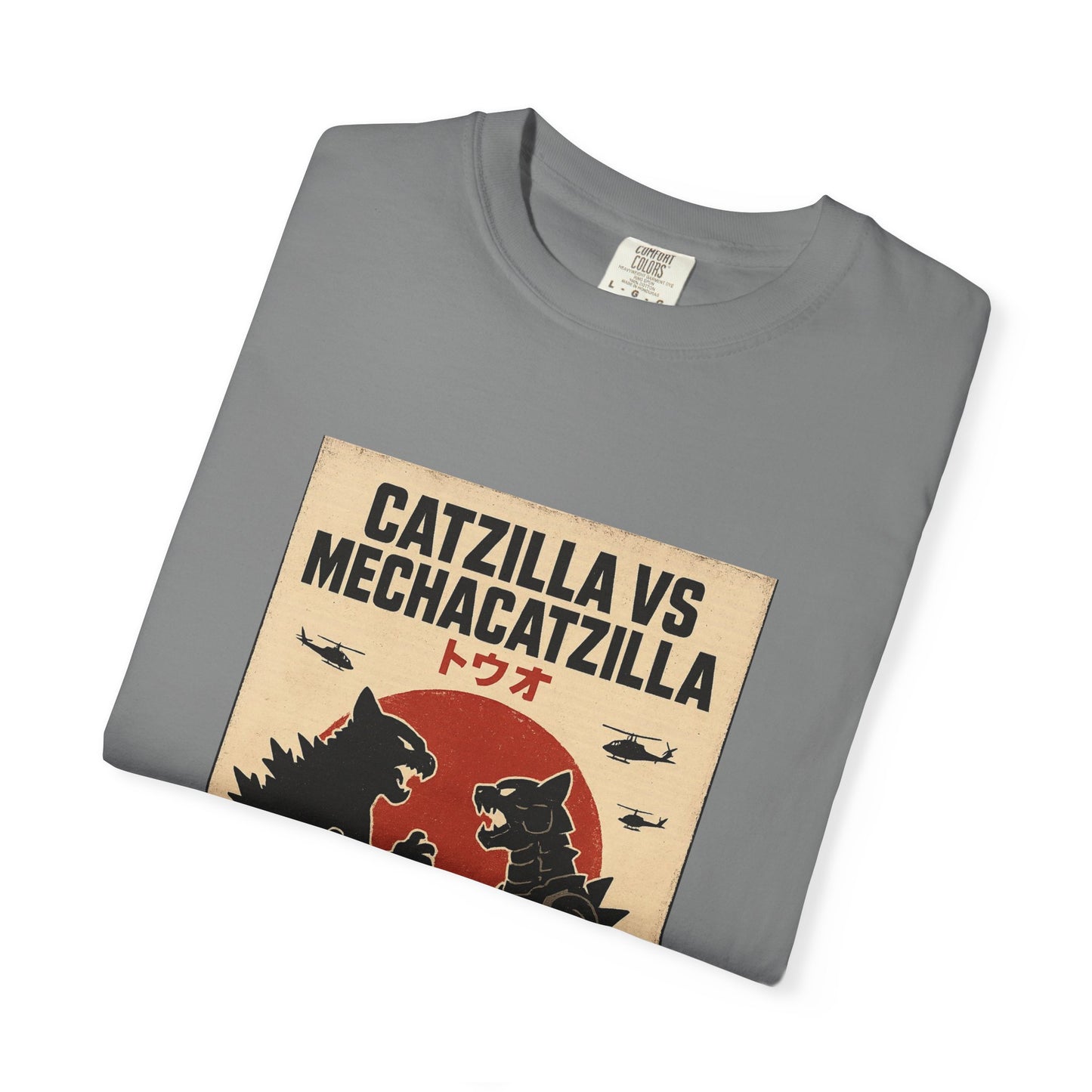 Catzilla vs MechaCatzilla Retro Graphic Tee – Comfort Colors® Unisex