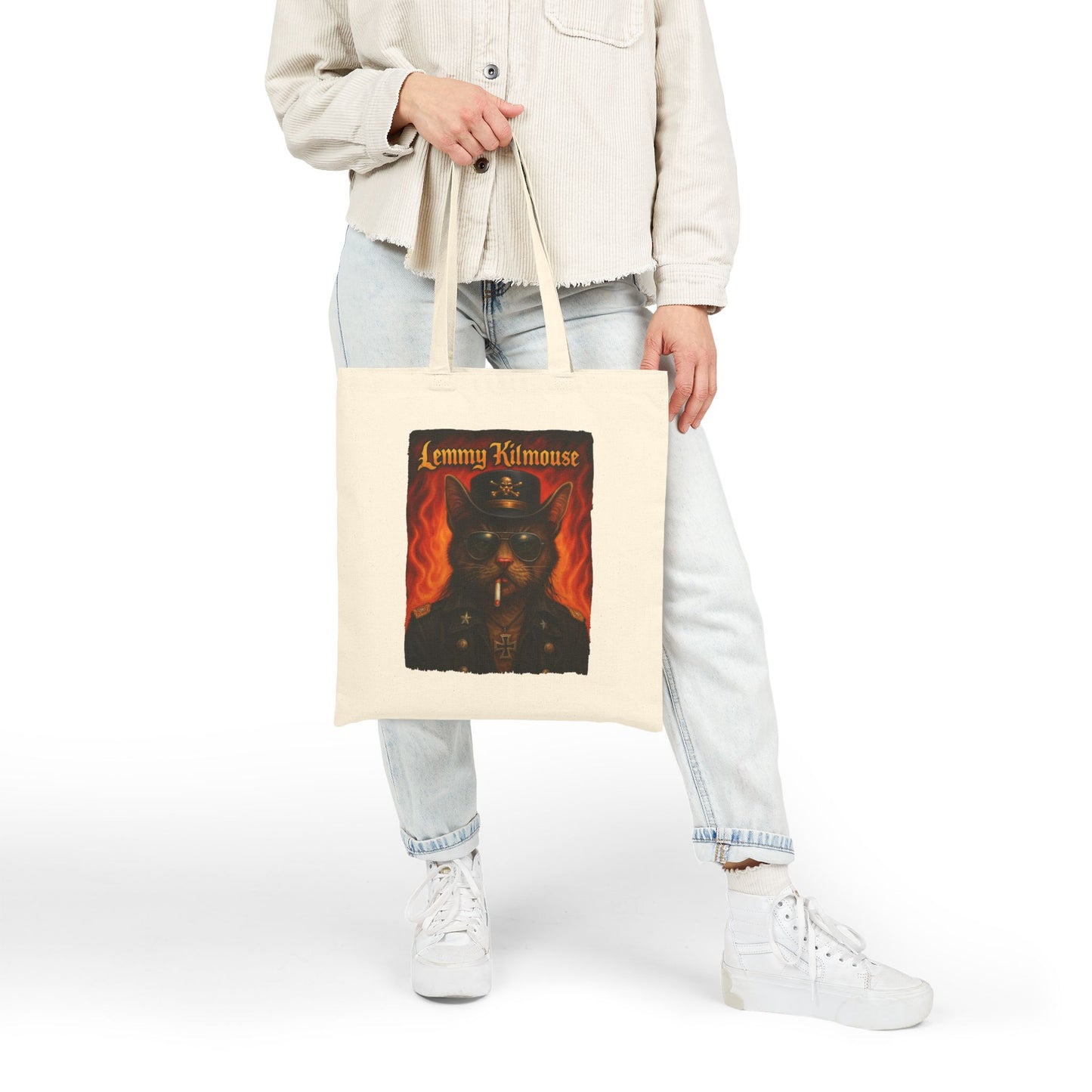 Lemmy Kilmouse Cat Tote – Funny Metal Canvas Bag