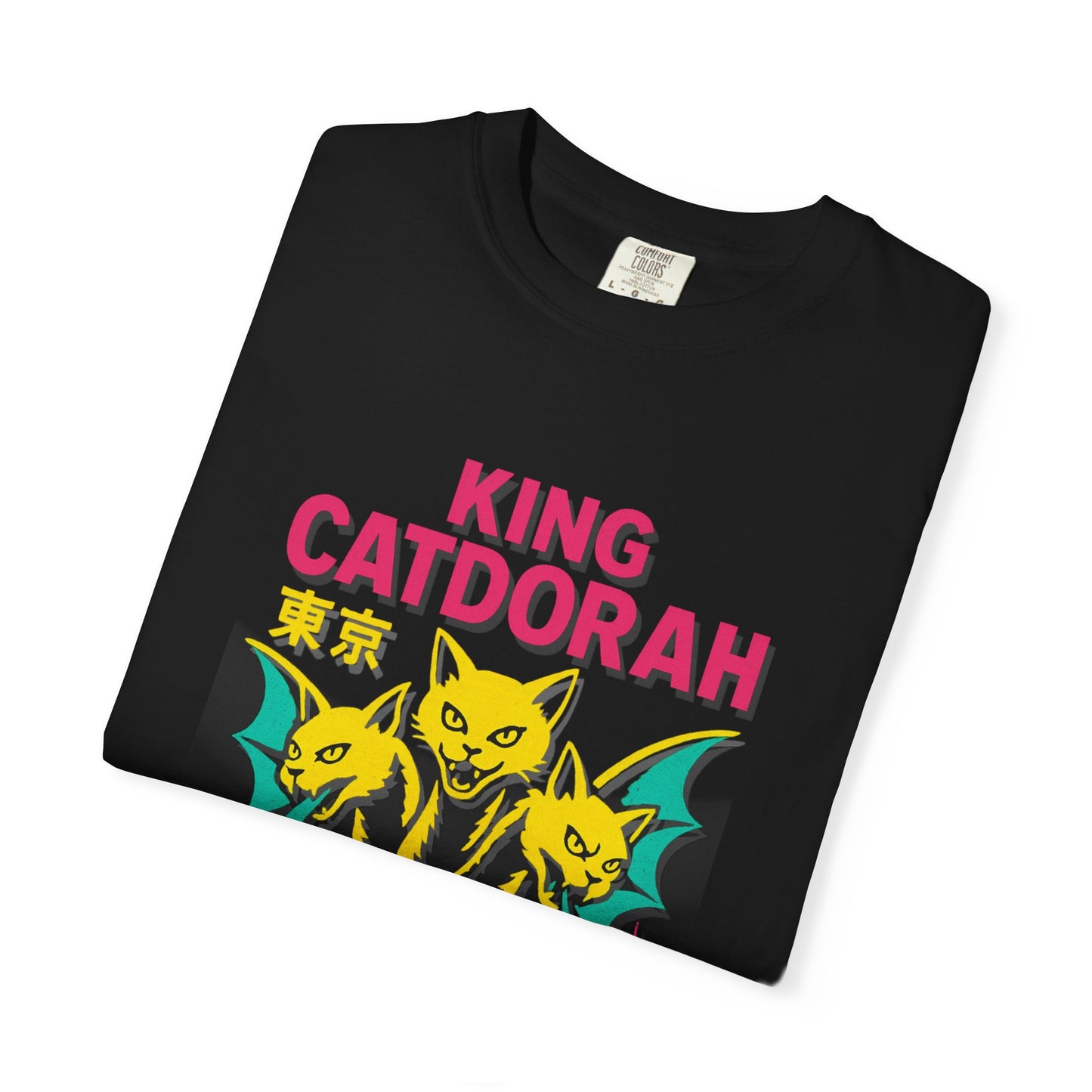 King Catdorah Tee – Three-Headed Kaiju Cat | Comfort Colors®