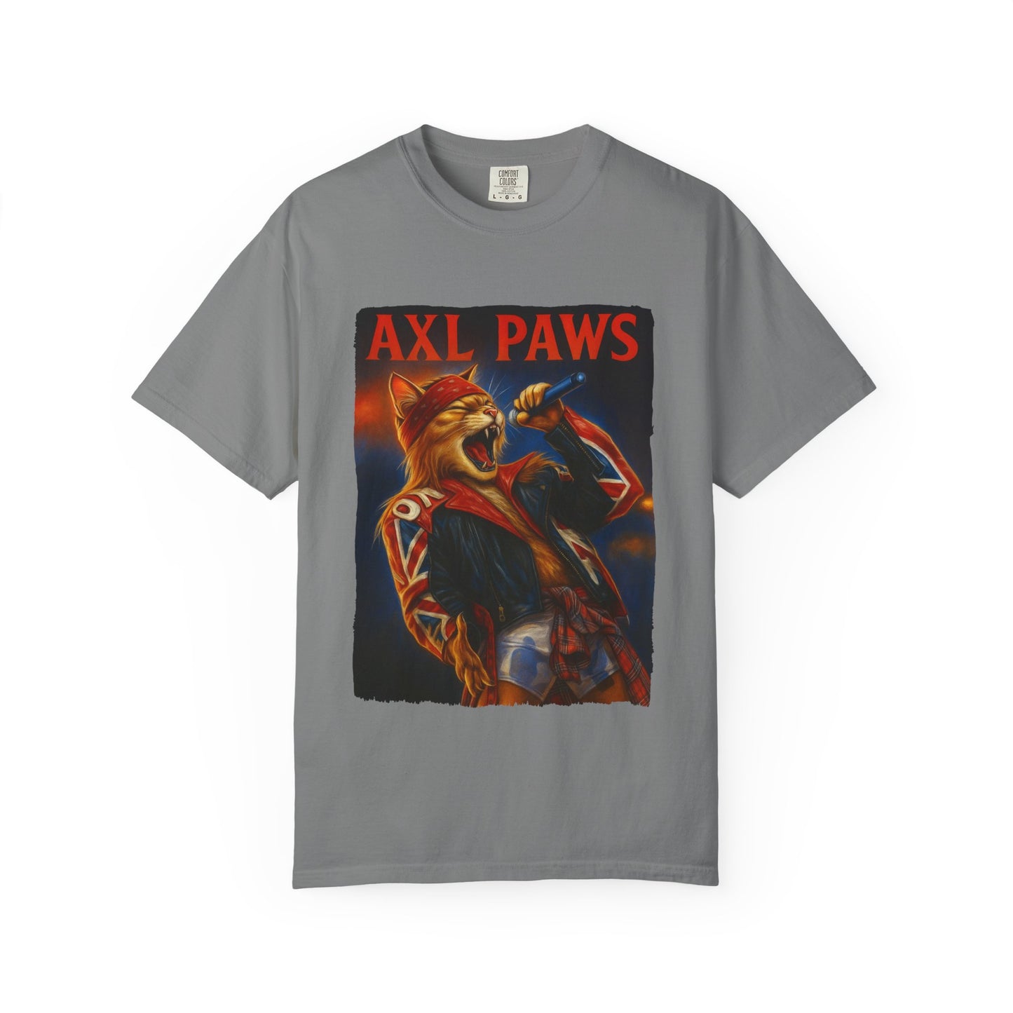 Axl Paws Tee – Cat Frontman Concert Graphic