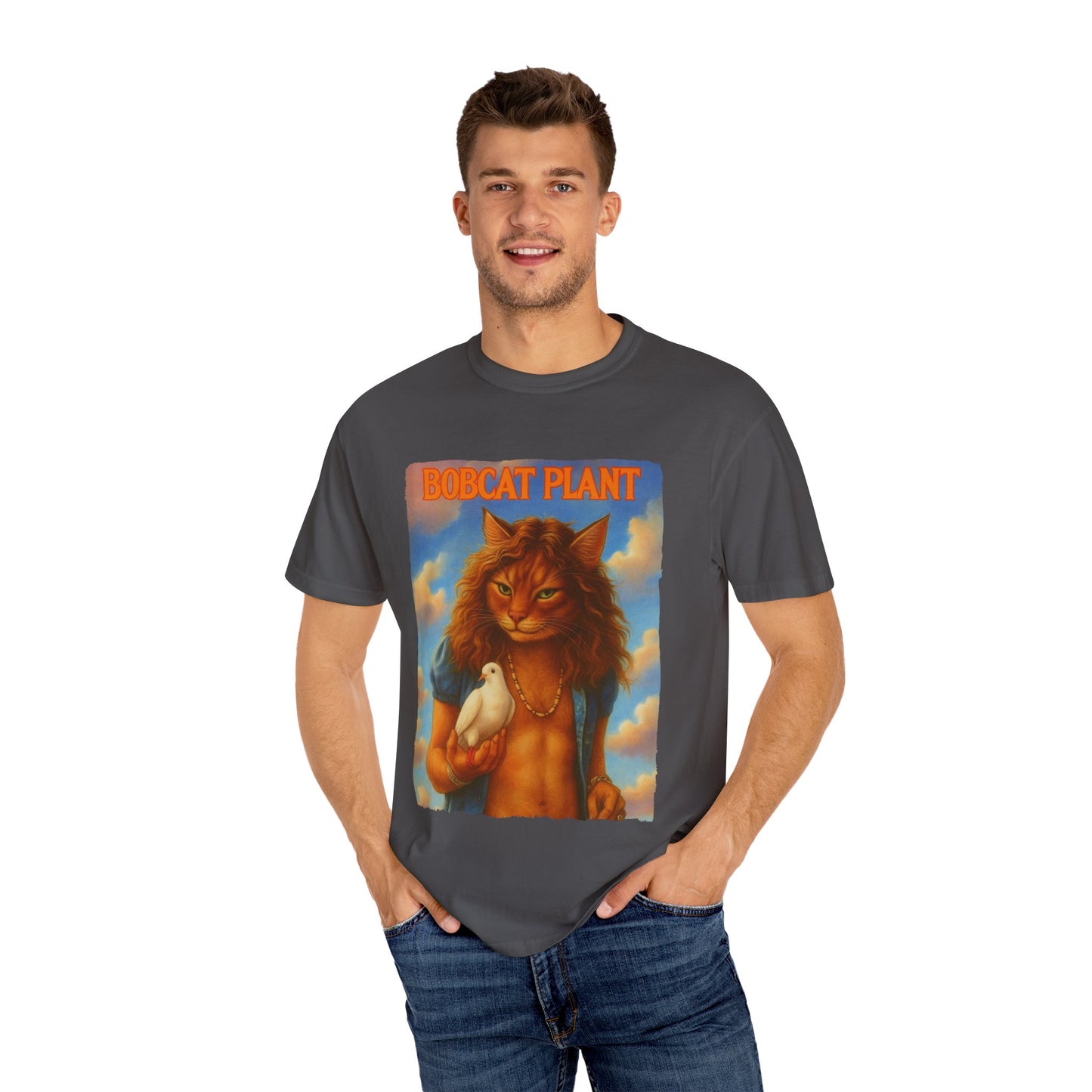 Bobcat Plant Tee – Vintage Cat Rock Poster Graphic