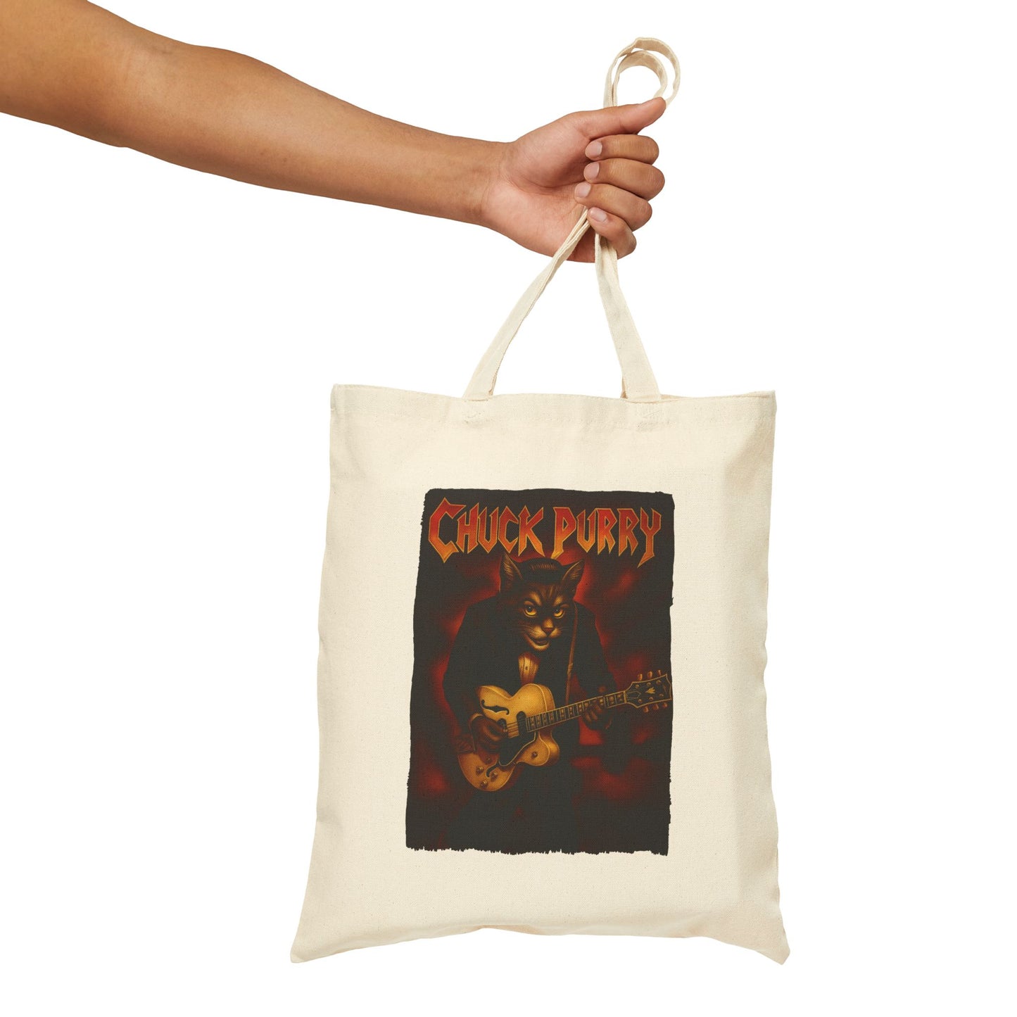 Chuck Purry Cat Tote – Funny Rock Canvas Bag