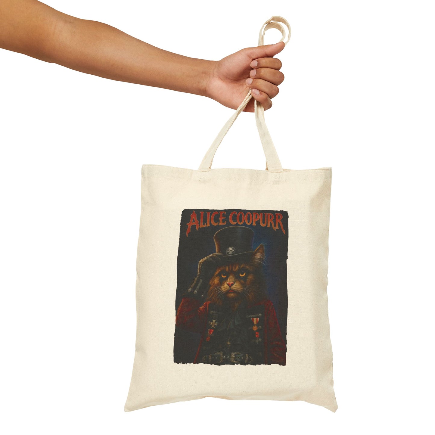 Alice Coopurr Cat Tote – Funny Rock Canvas Bag
