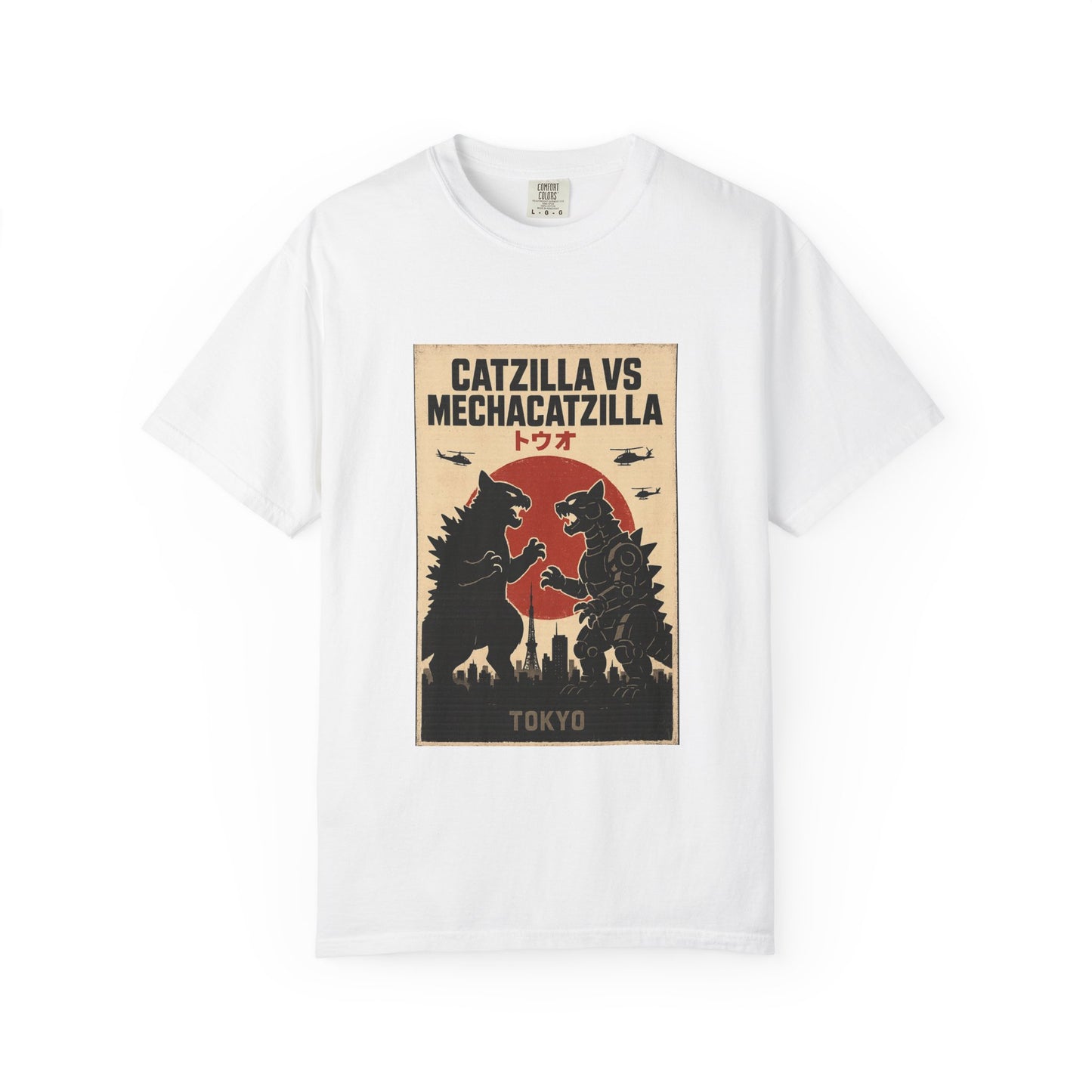 Catzilla vs MechaCatzilla Retro Graphic Tee – Comfort Colors® Unisex