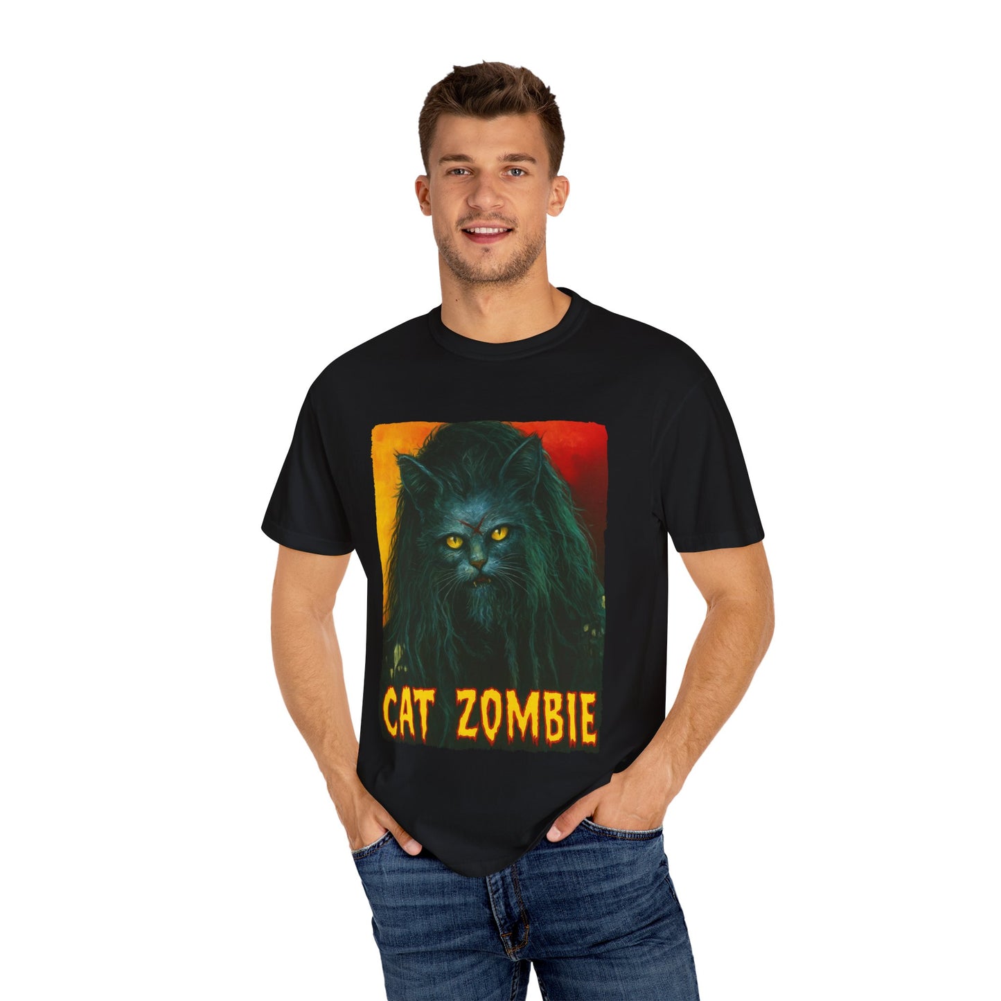 Cat Zombie Tee – Horror Cat Graphic Shirt