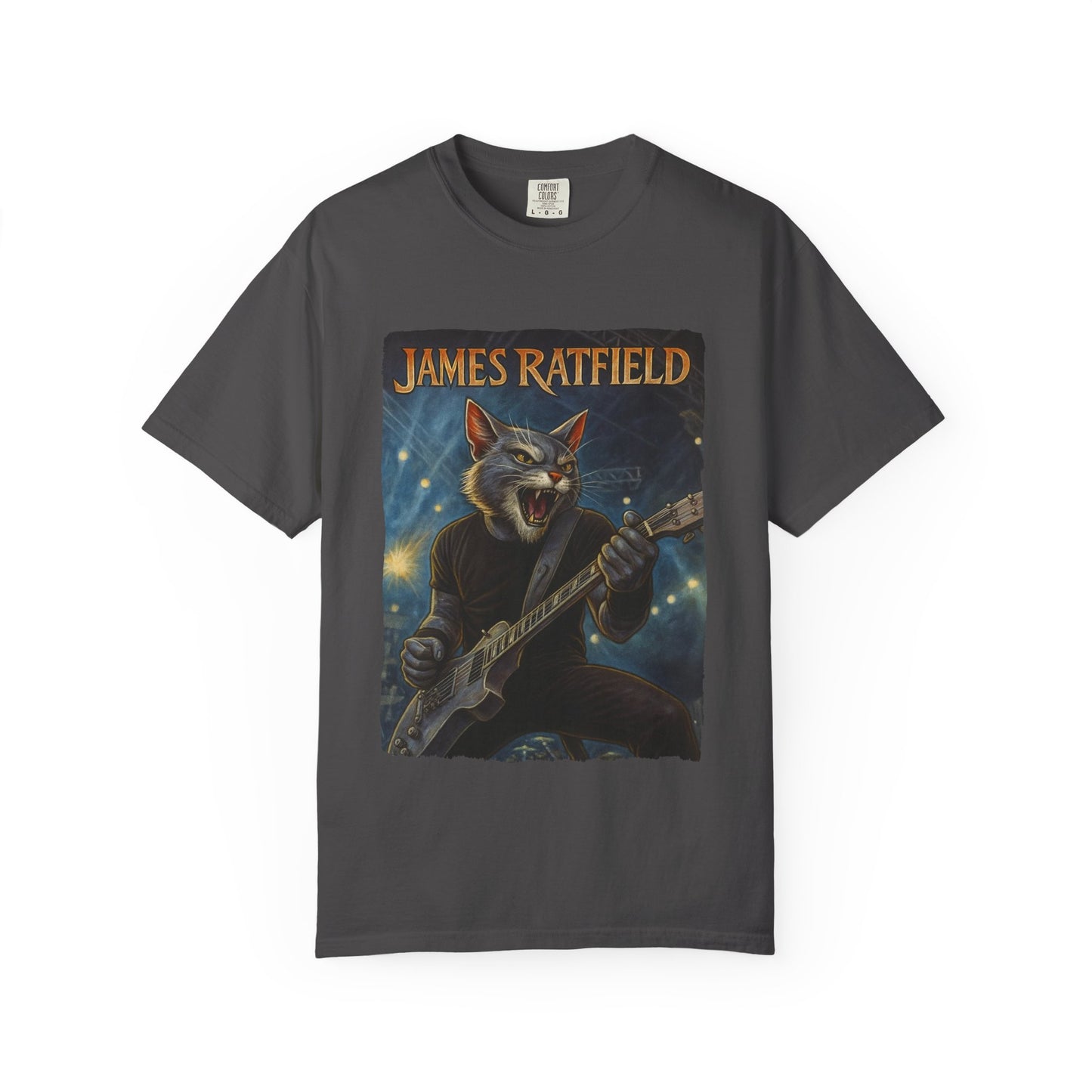 James Ratfield Tee – Cat Guitarist Rock Graphic