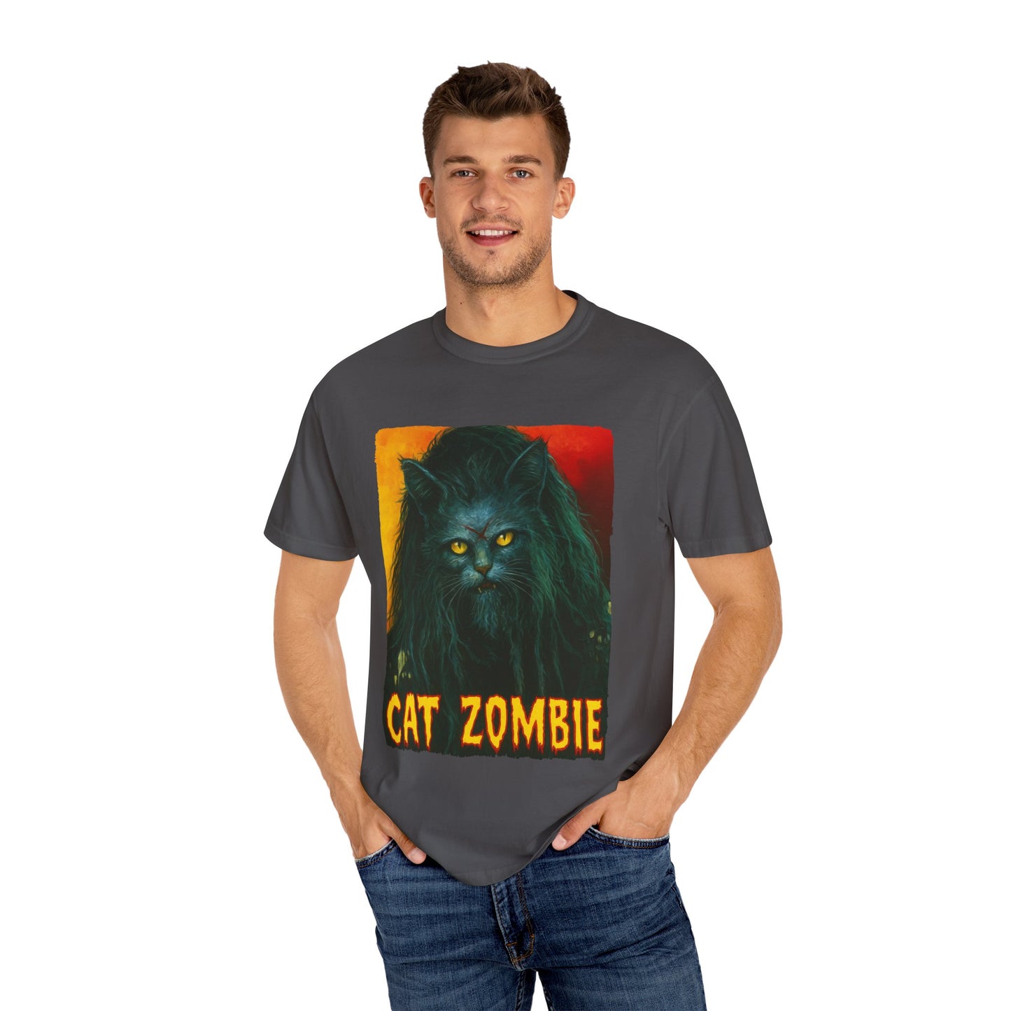 Cat Zombie Tee – Horror Cat Graphic Shirt