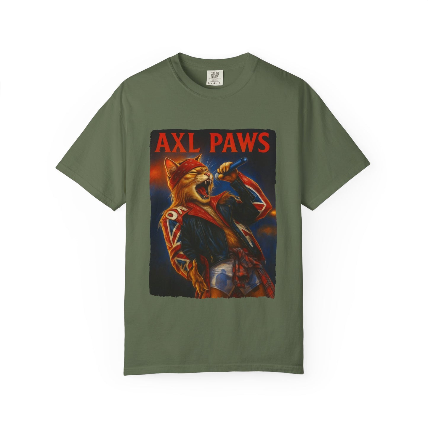 Axl Paws Tee – Cat Frontman Concert Graphic