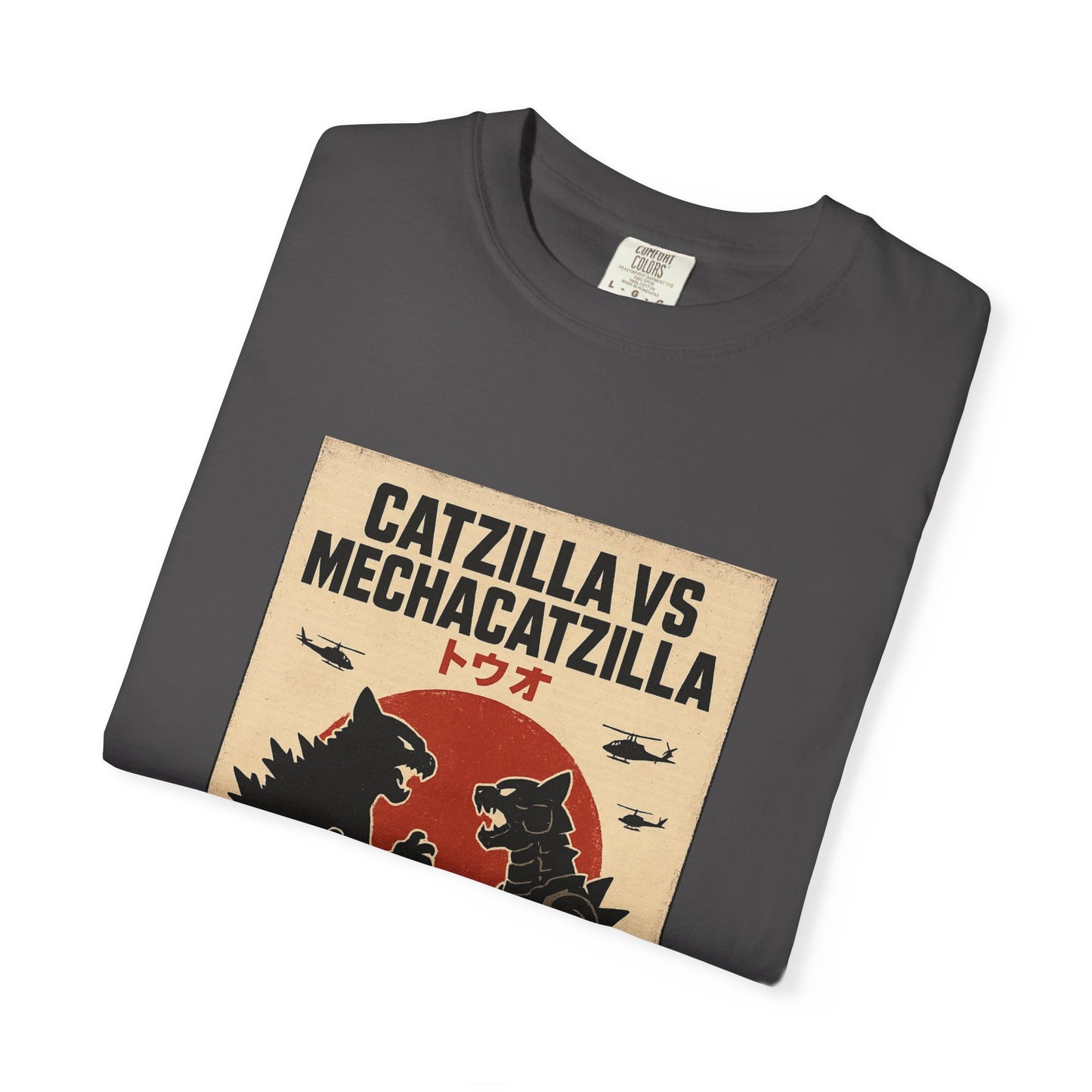 Catzilla vs MechaCatzilla Retro Graphic Tee – Comfort Colors® Unisex