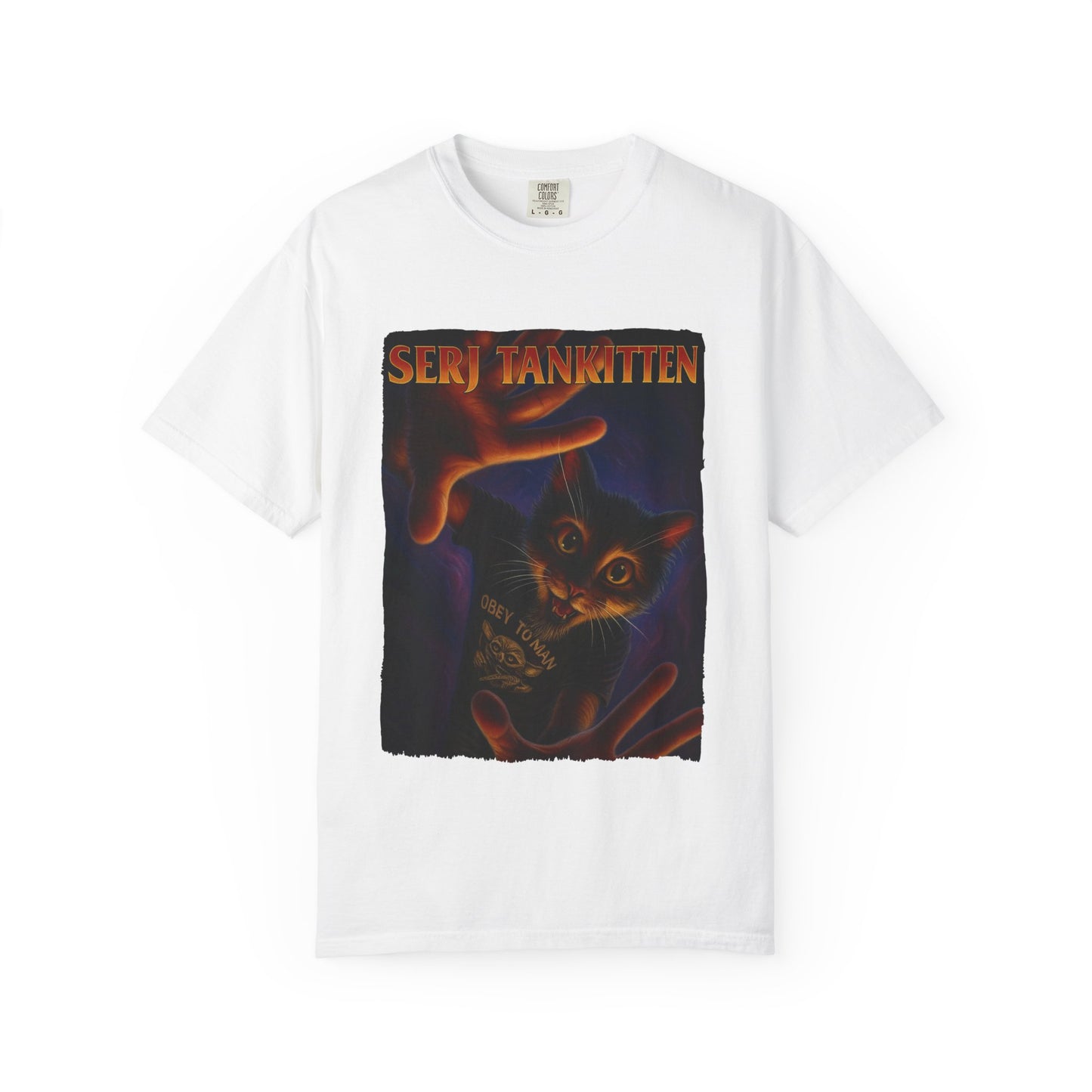 Serj Tankitten Tee – Dramatic Metal Cat Graphic